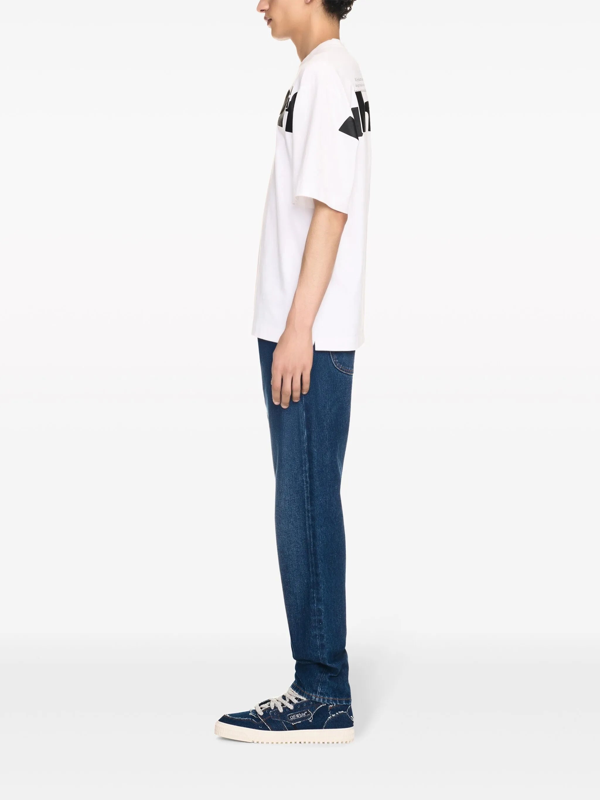 Script tapered jeans