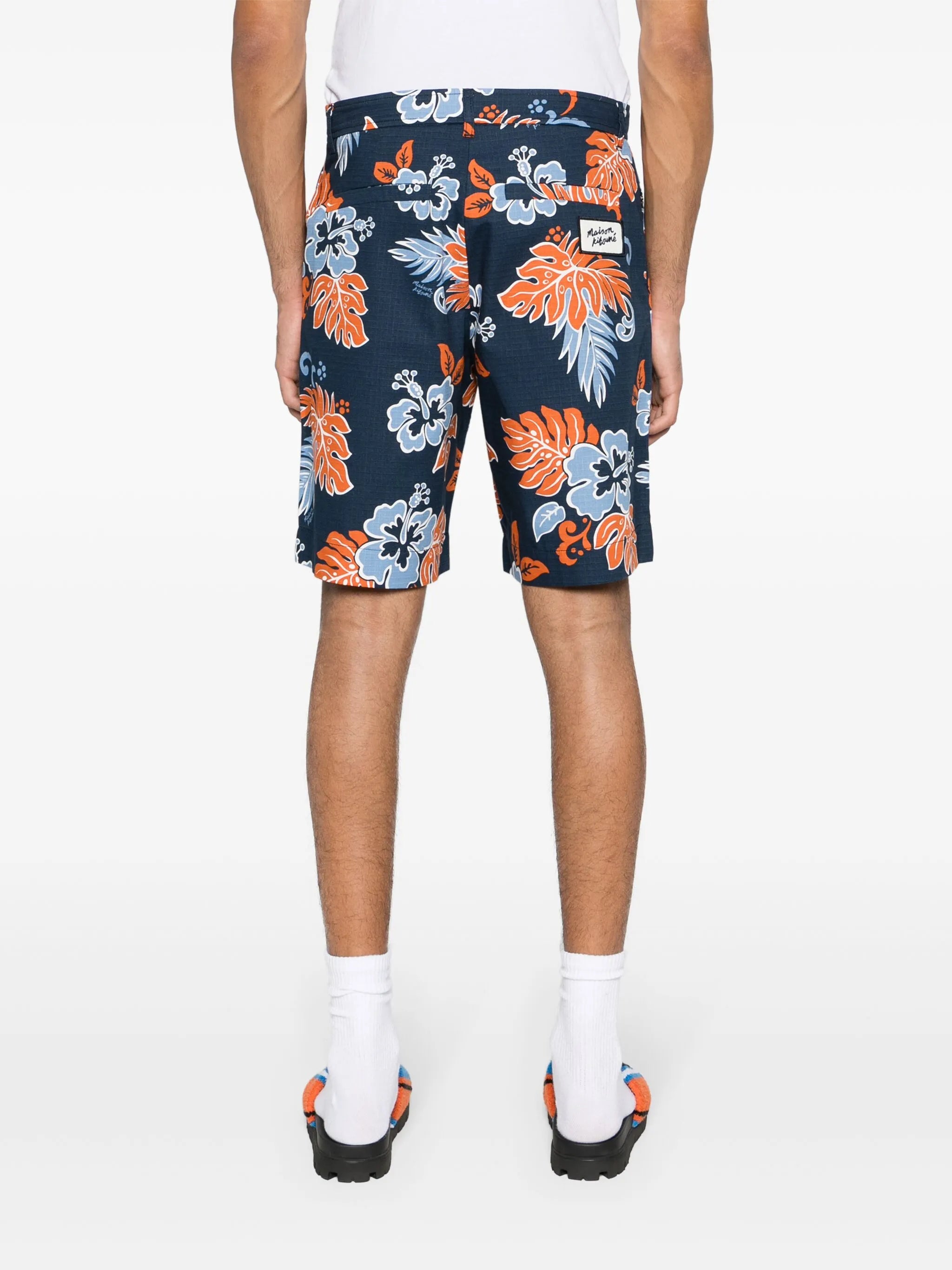 Ripstop-Shorts mit Blumen-Print