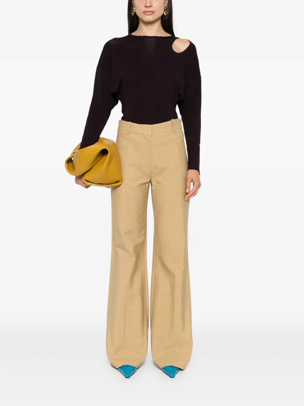 Jersey-Top mit Cut-Outs