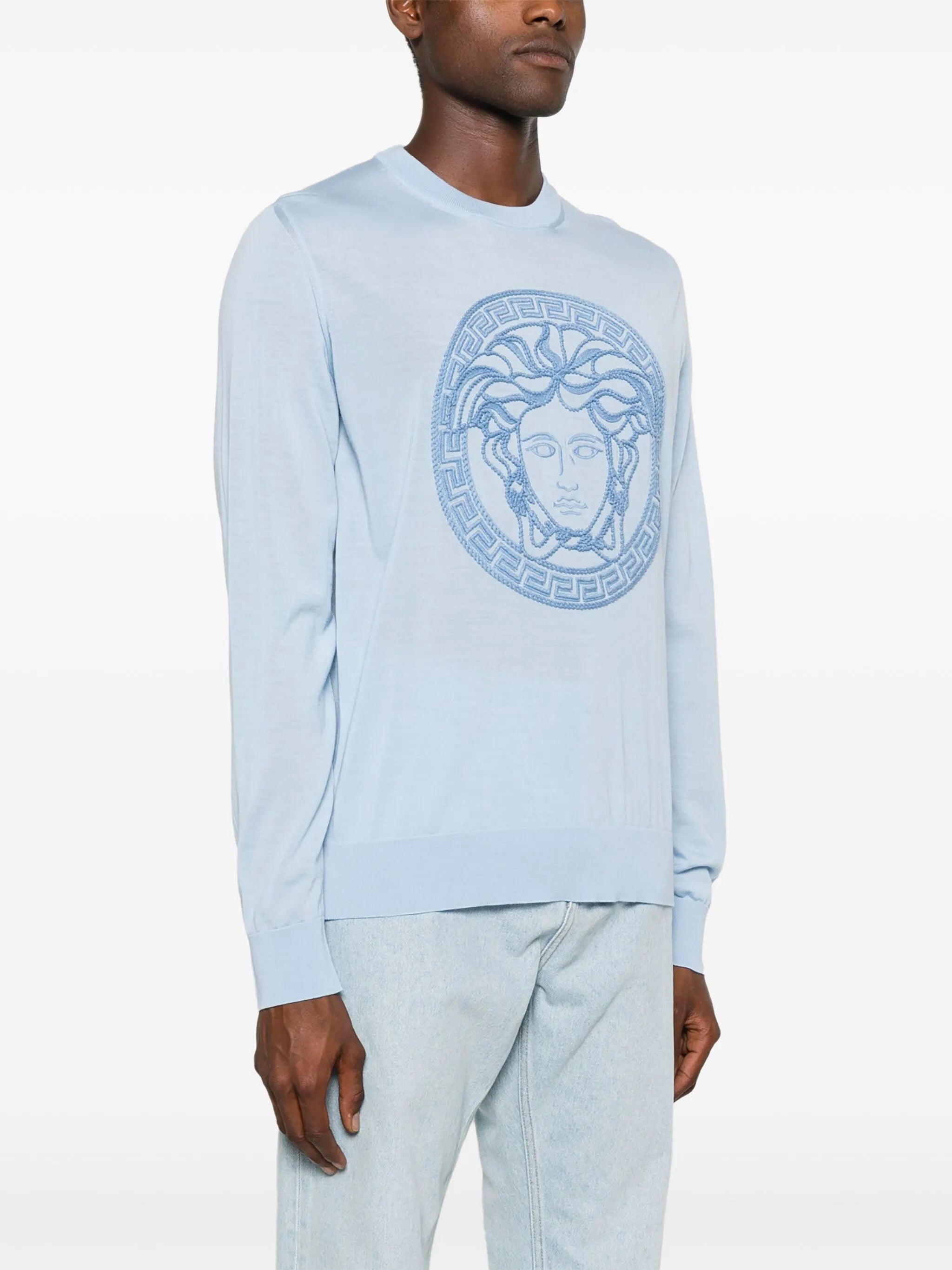Sweater with Medusa embroidery
