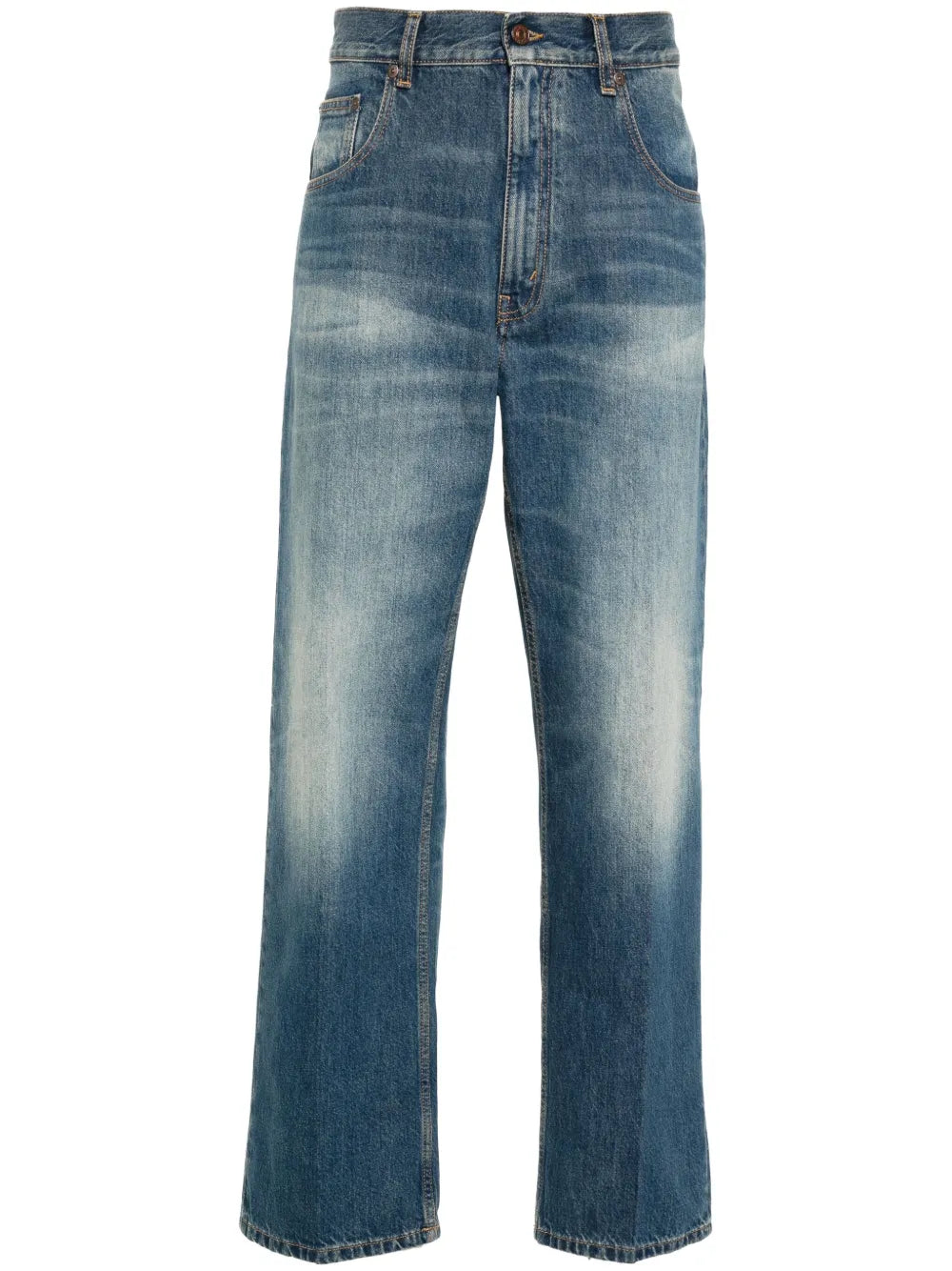 Straight-Leg-Jeans mit Logo-Patch