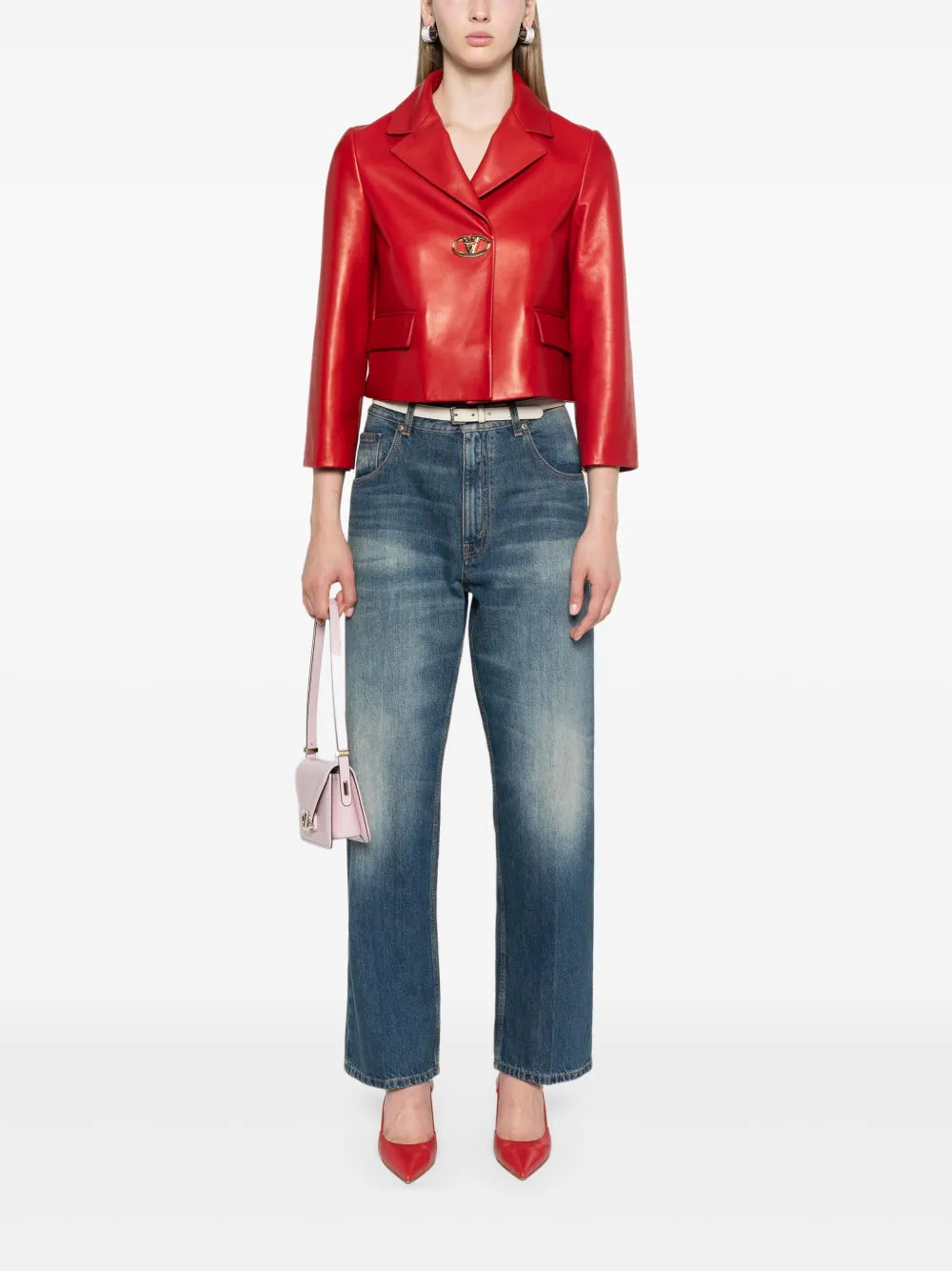 Straight-Leg-Jeans mit Logo-Patch