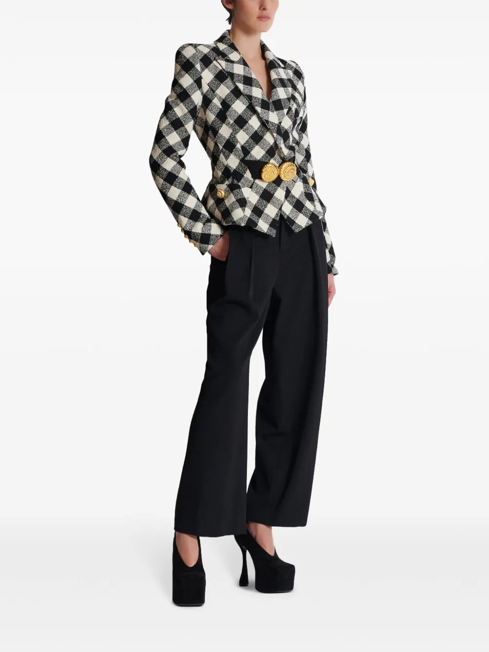 Vichy Tweed-Jacke
