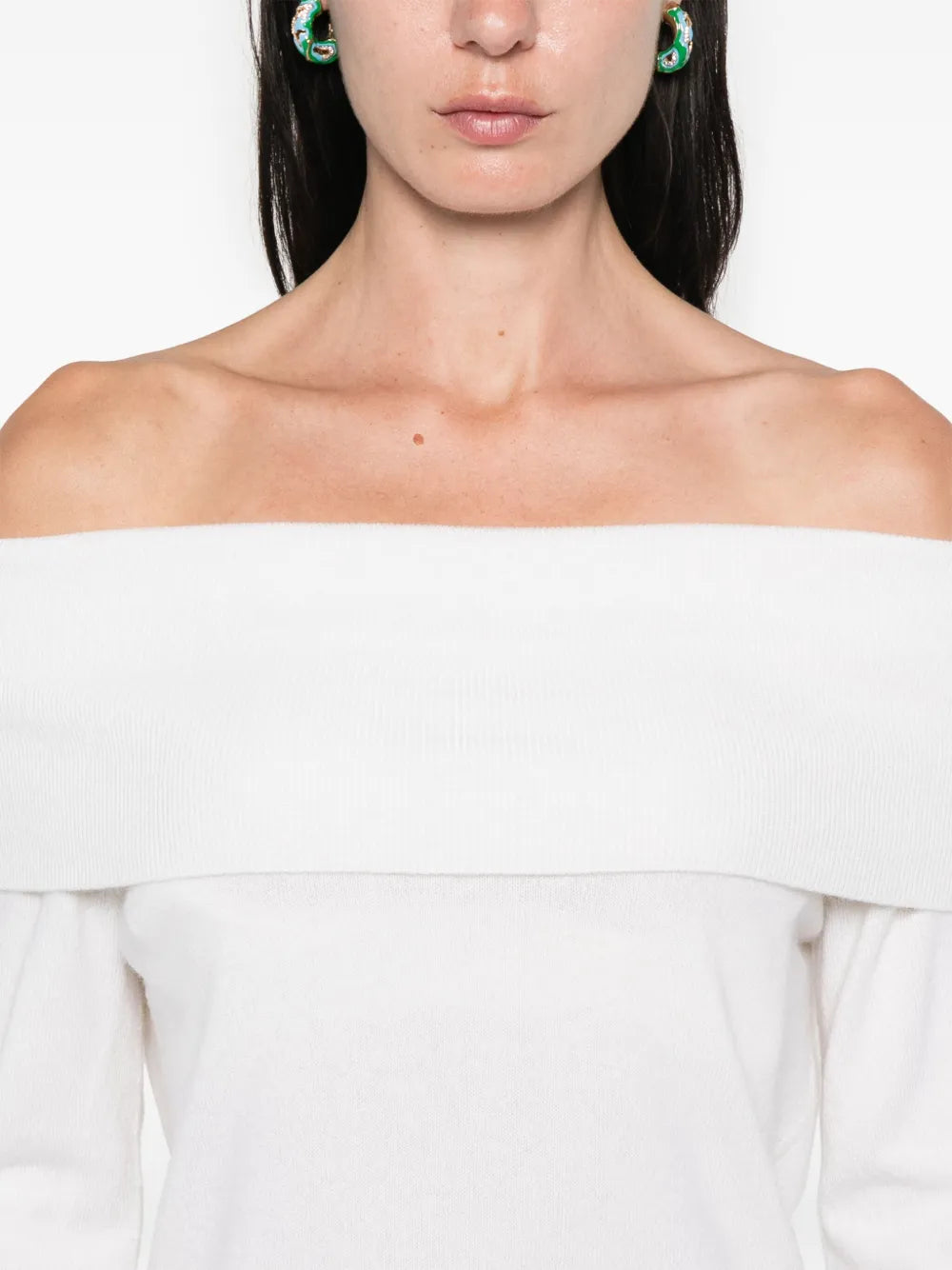 Off-shoulder cashmere sweater