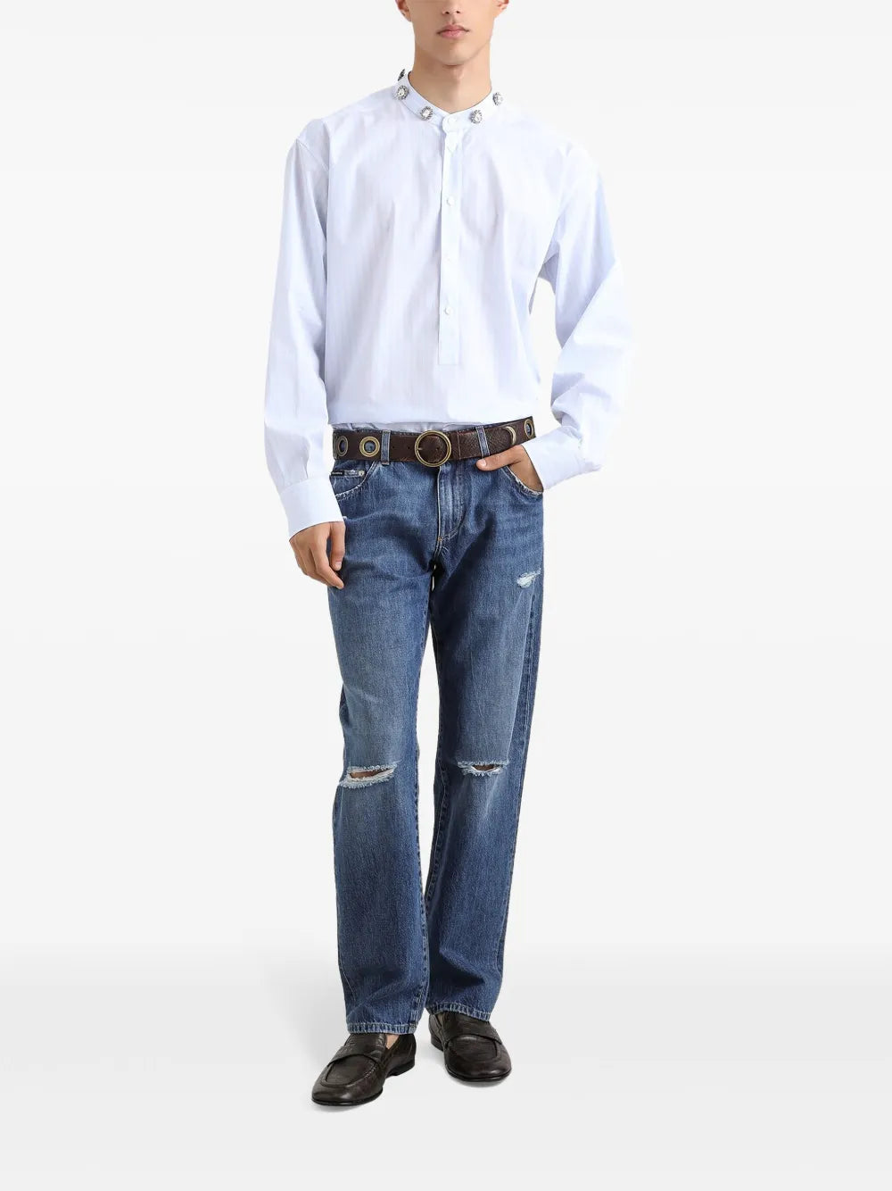Gerade Jeans im Distressed-Look