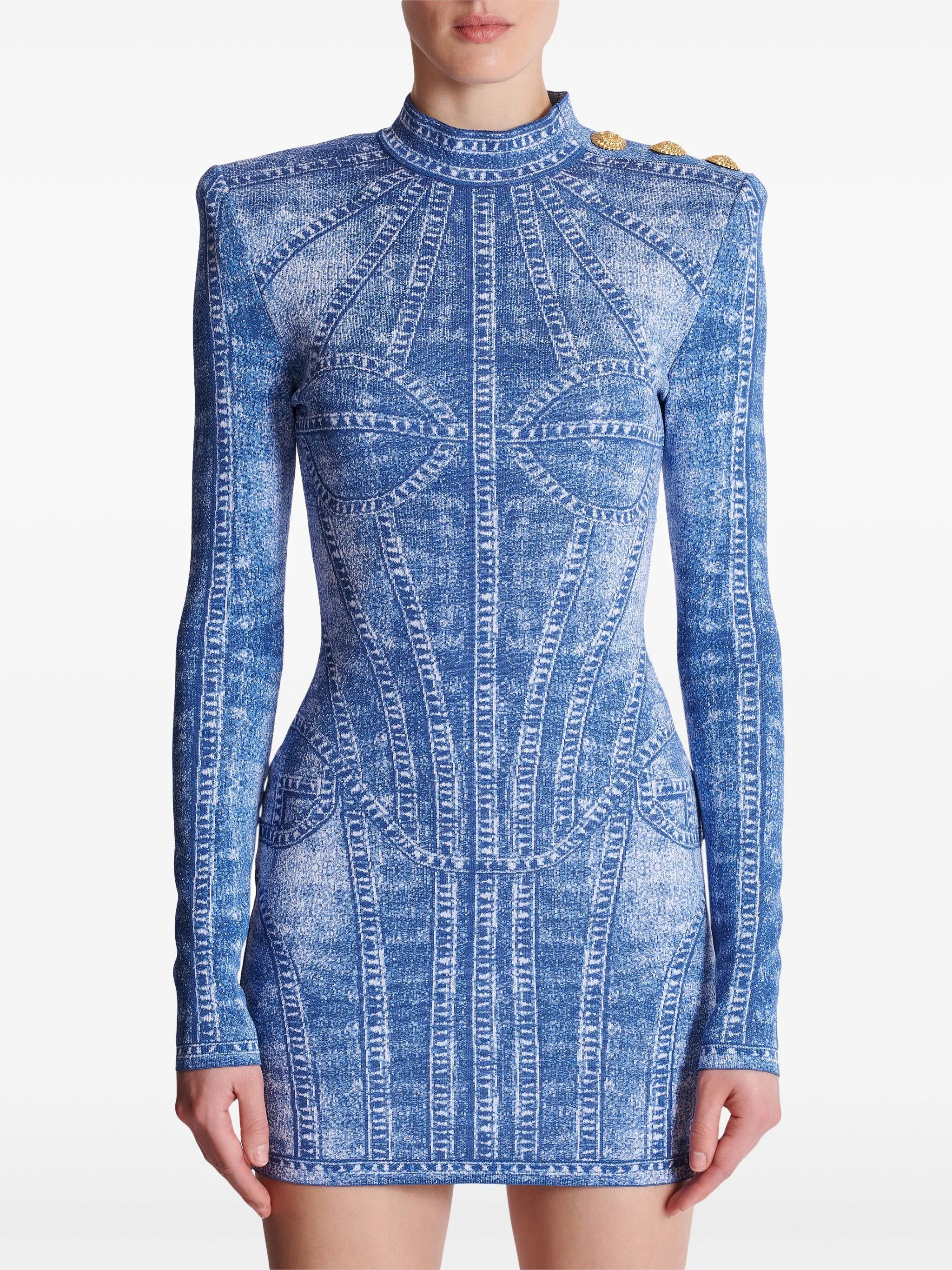 Gestricktes Jacquard-Minikleid