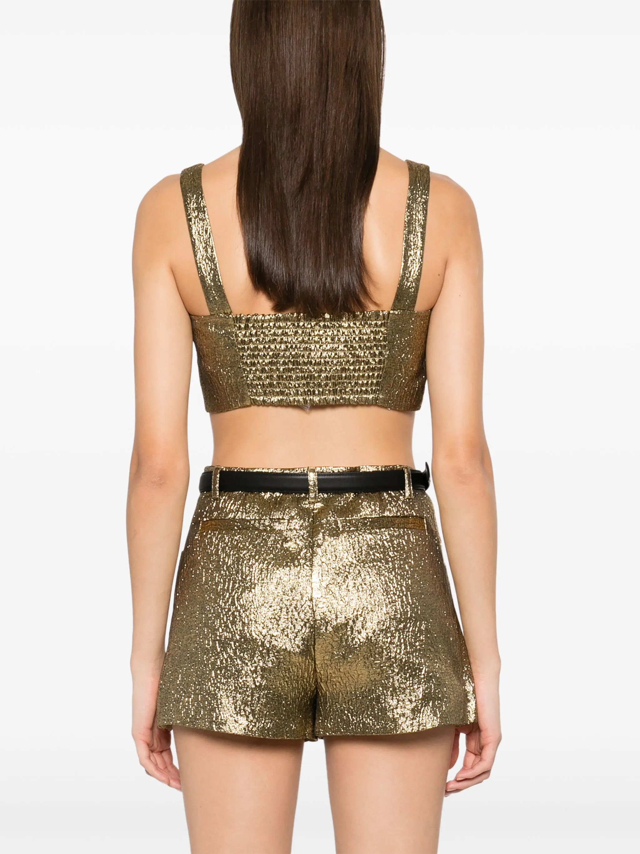 Metallisches Jacquard-Top
