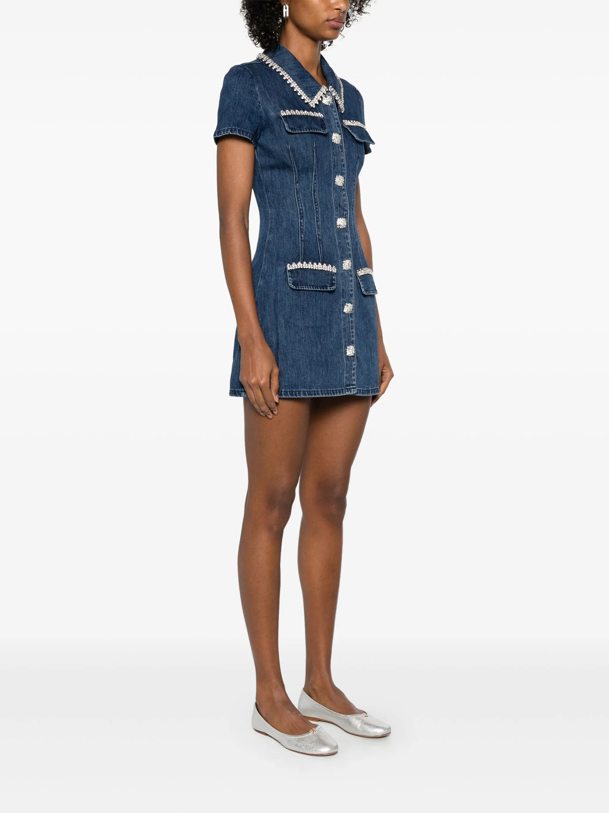 Jeans-Minikleid mit Kragen