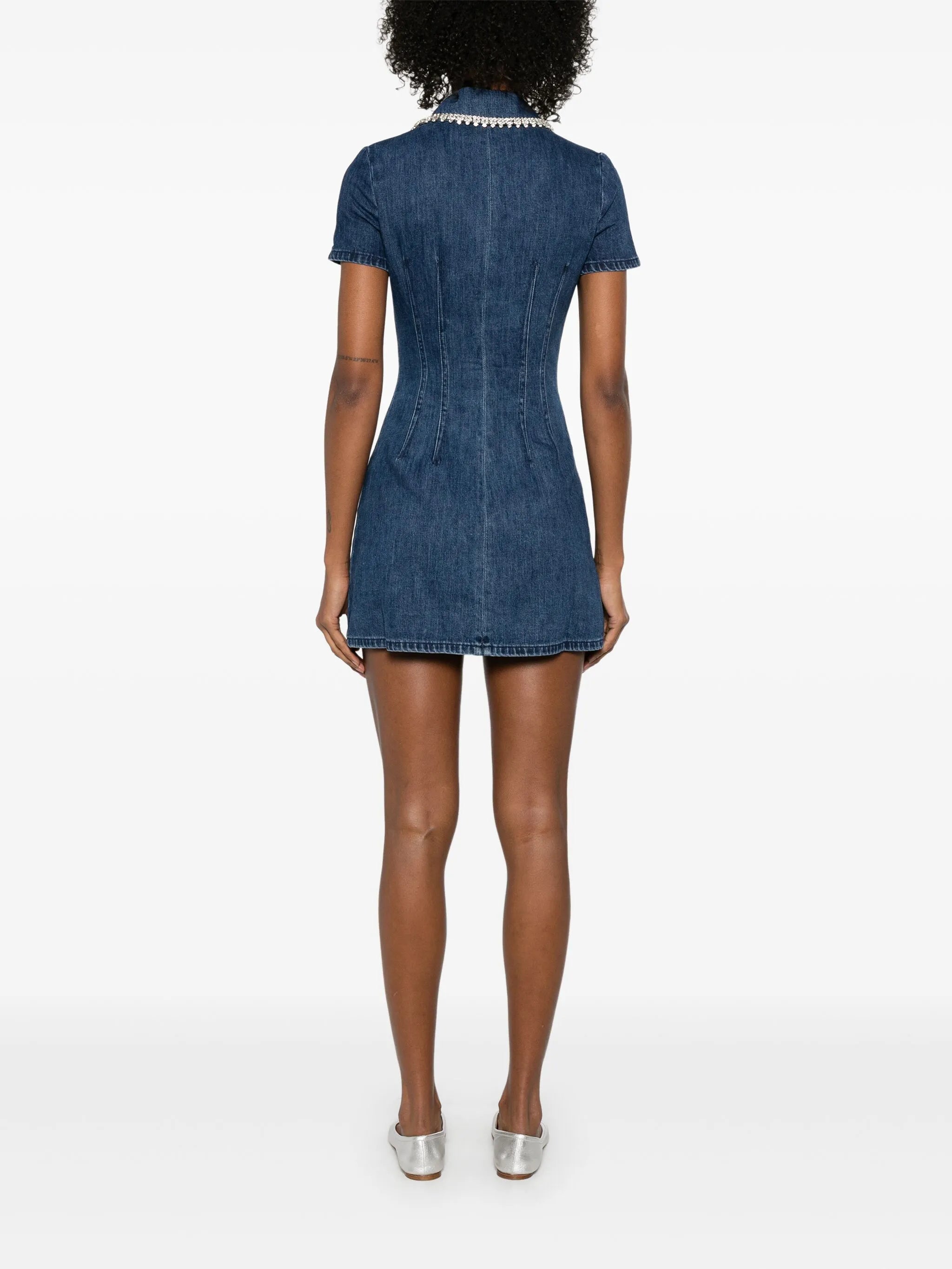 Jeans-Minikleid mit Kragen