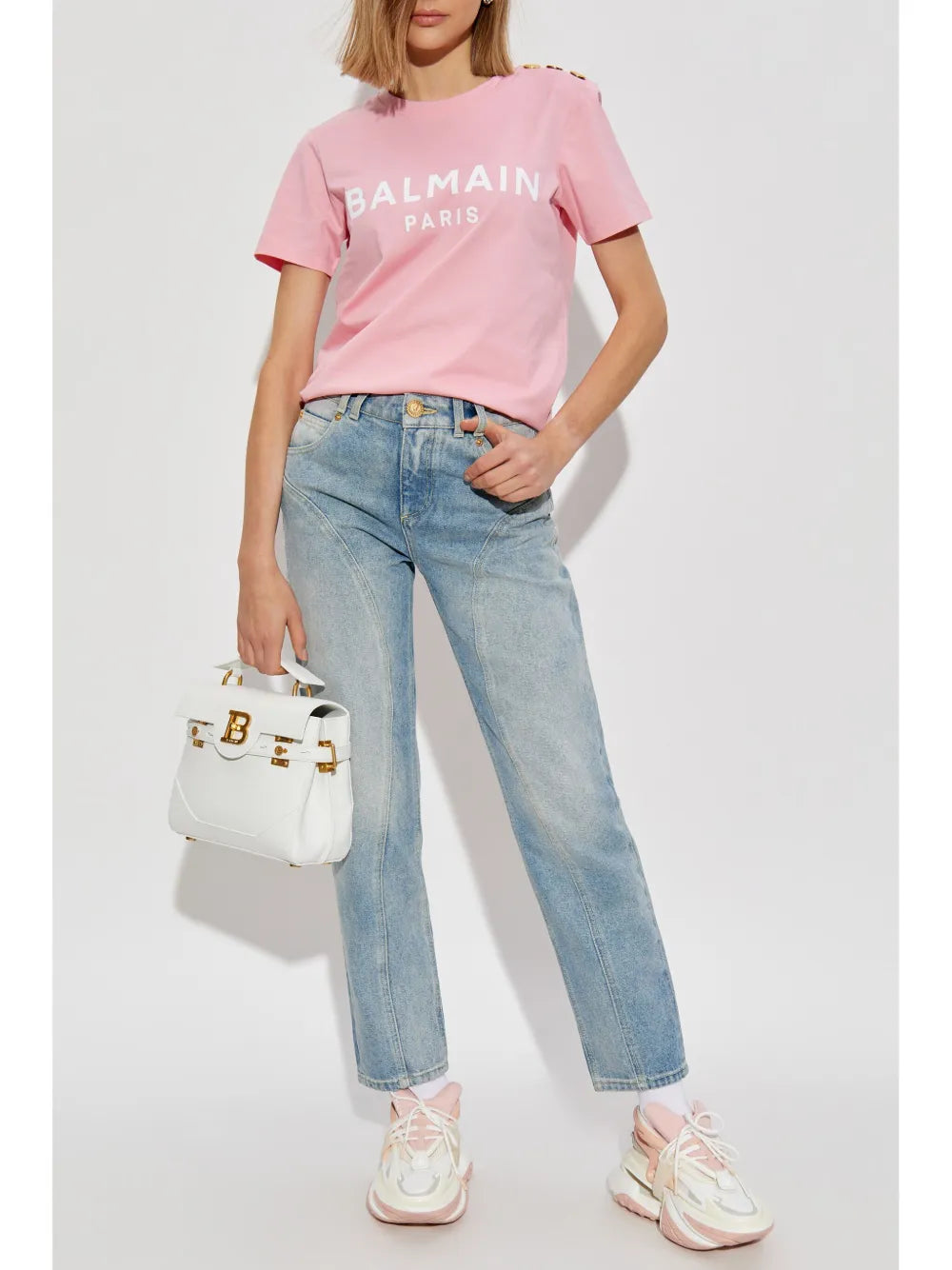 T-Shirt mit Zierknöpfen