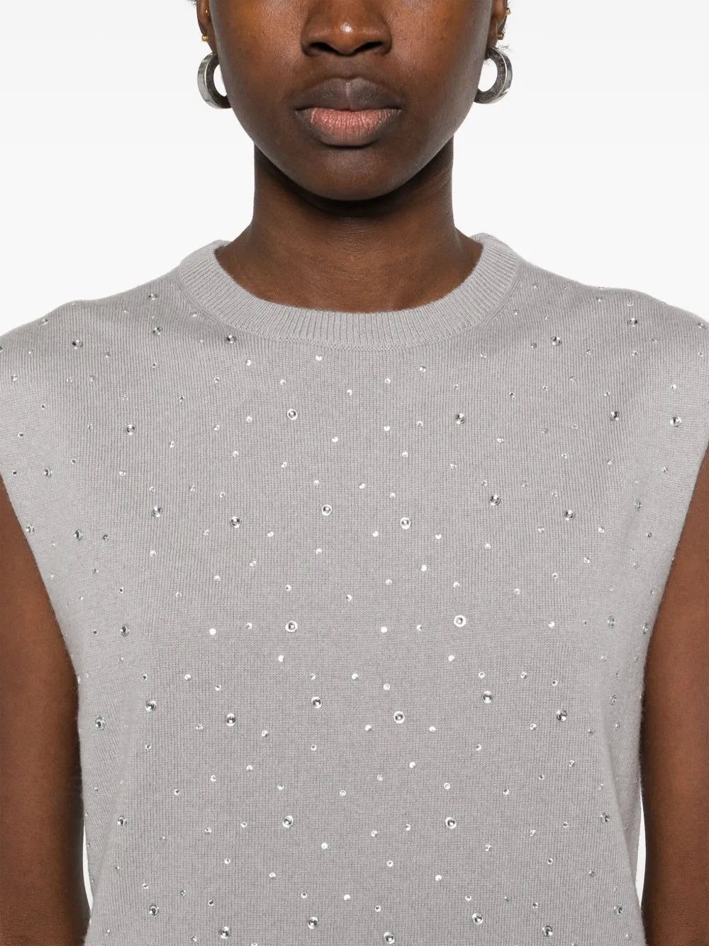 Crystal-embellished tank top