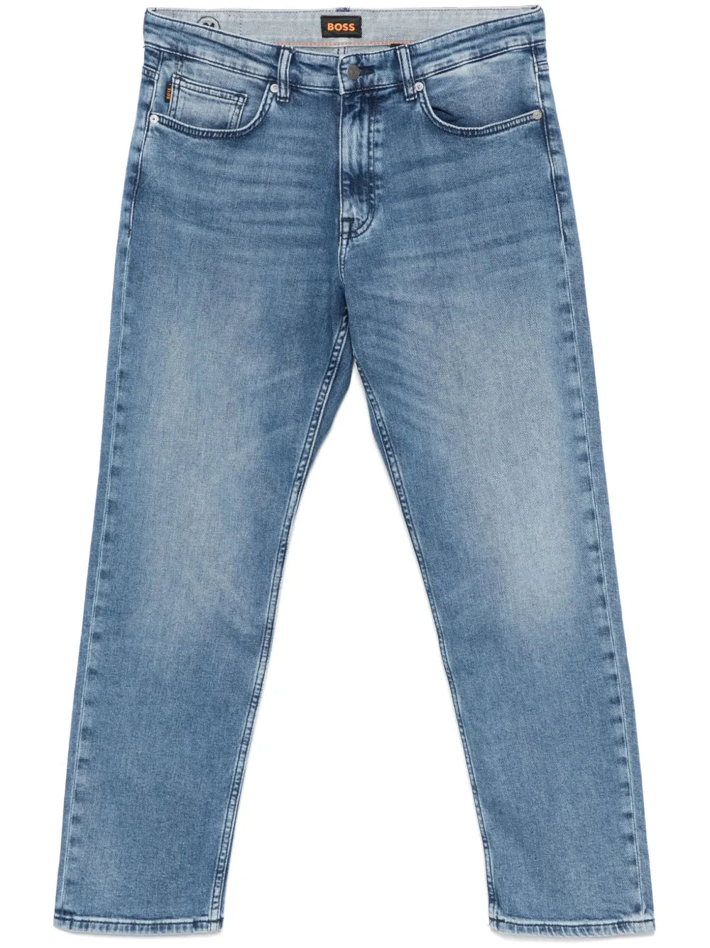 Straight-Leg-Jeans mit Logo-Patch