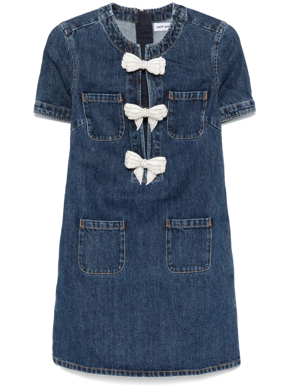 Minikleid mit Jeansschleife