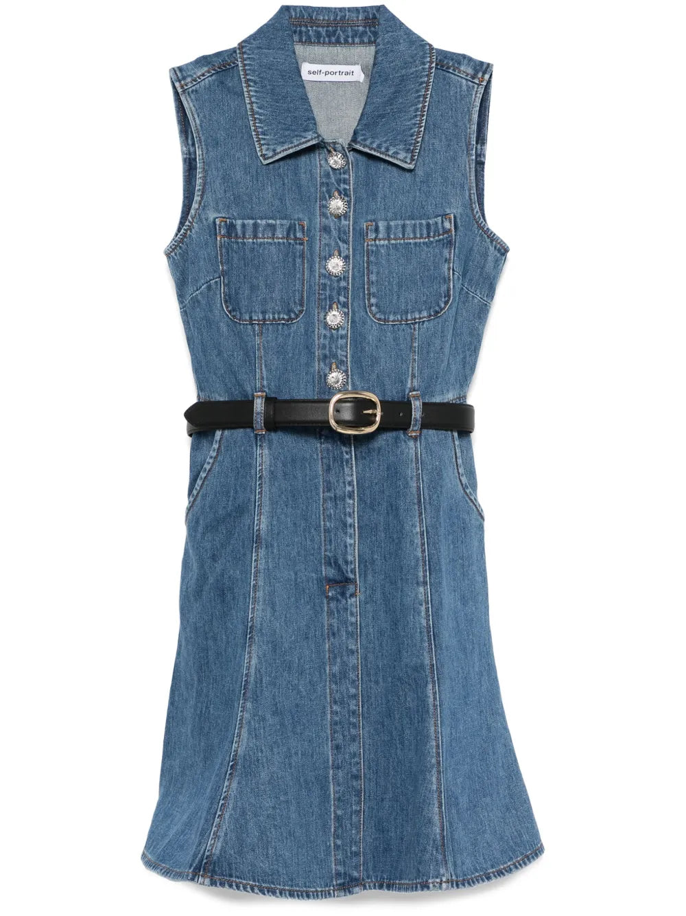 ärmelloses Denim Minikleid