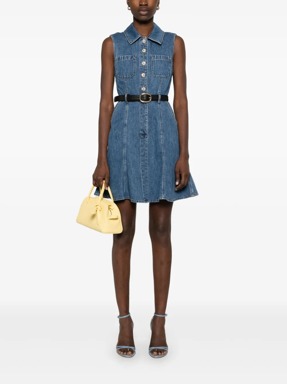 ärmelloses Denim Minikleid
