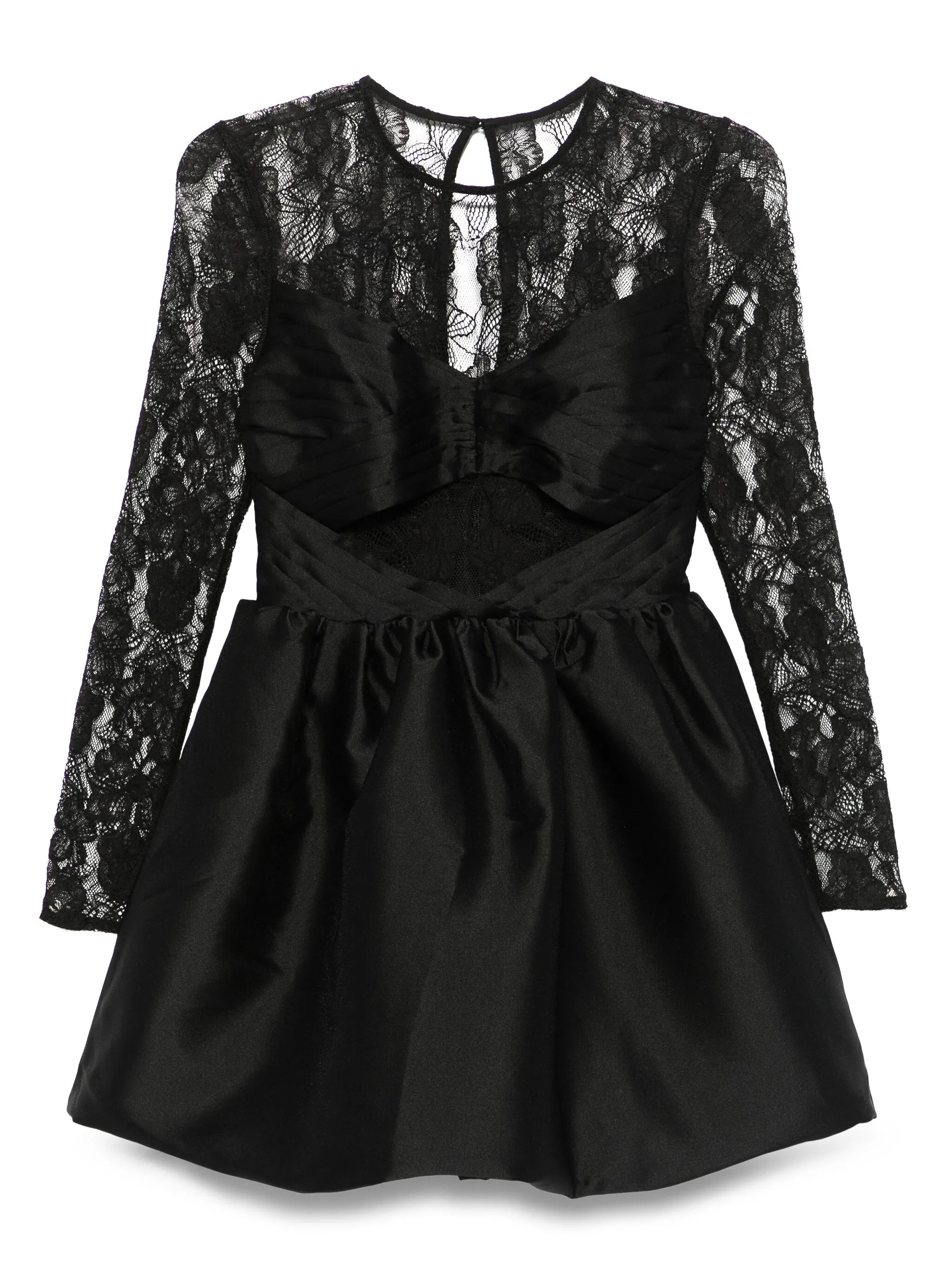 Taft-Minikleid mit Spitzeneinsatz