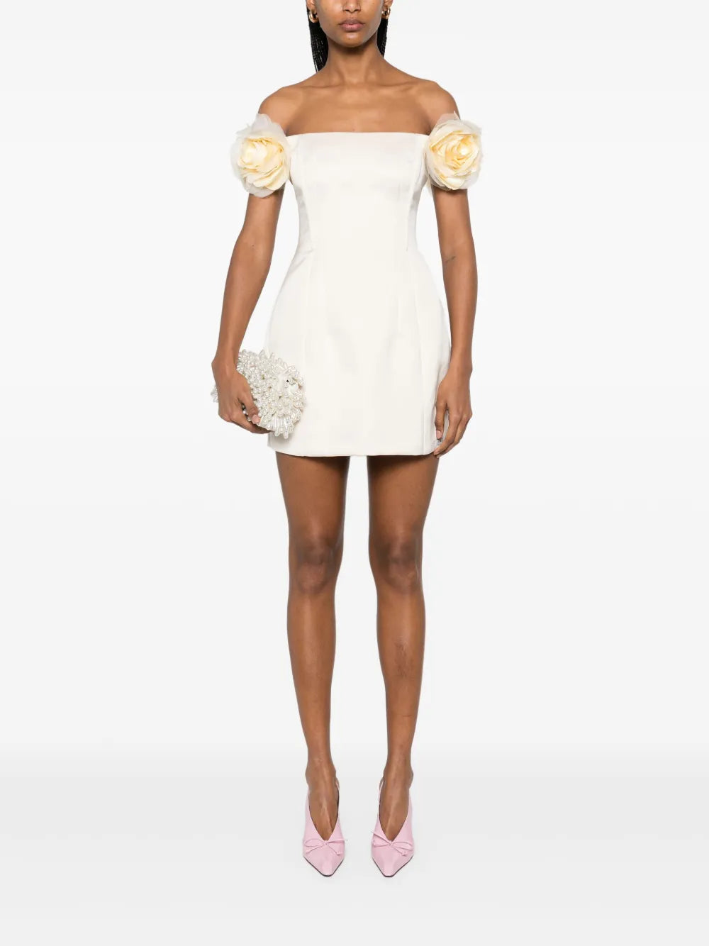 Minikleid mit Blumenapplikation