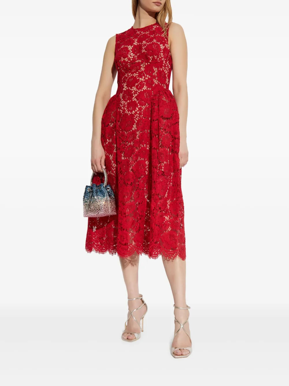 Kleid mit Spitzen-Overlay