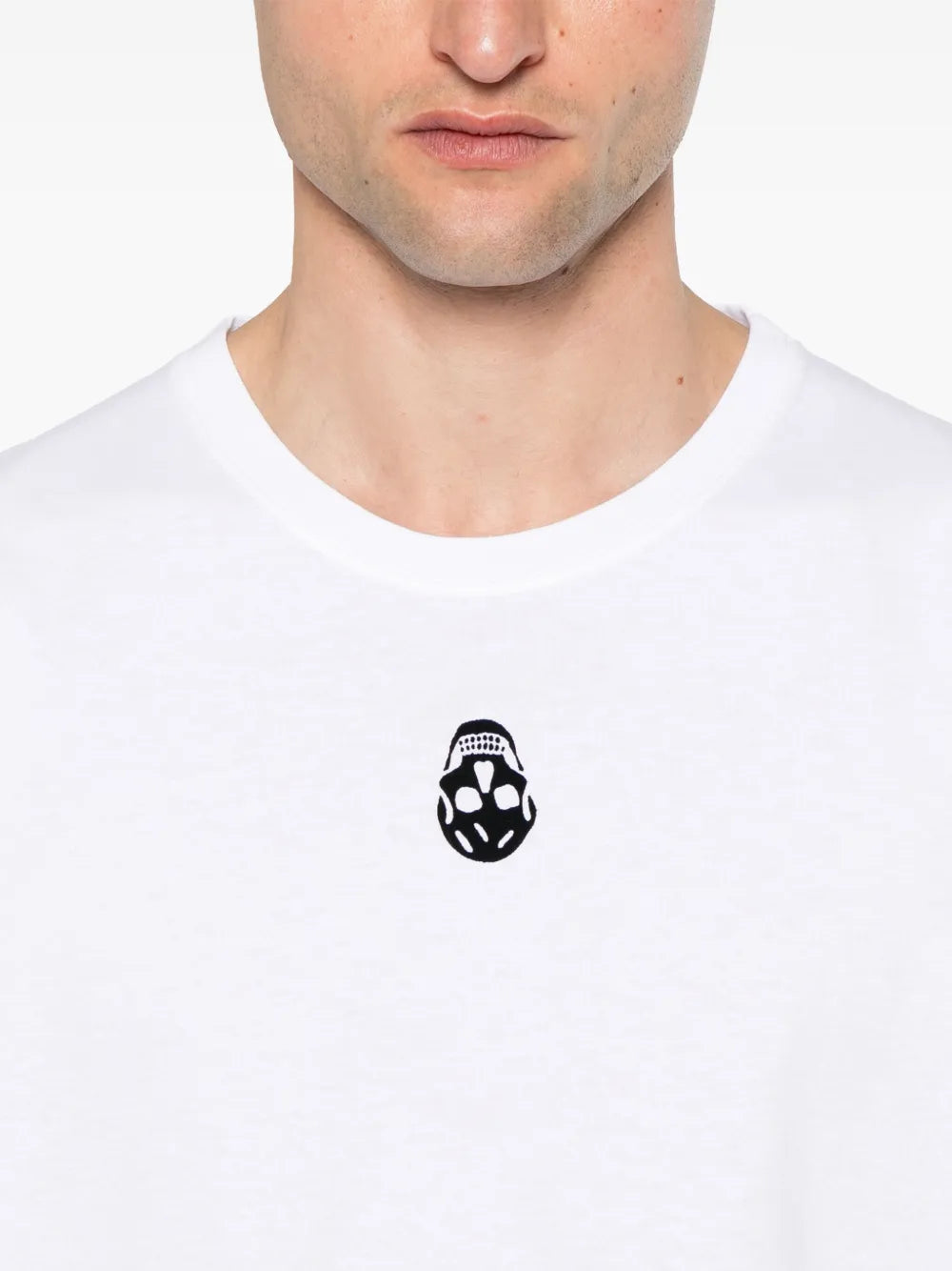 T-Shirt mit beflocktem Totenkopf