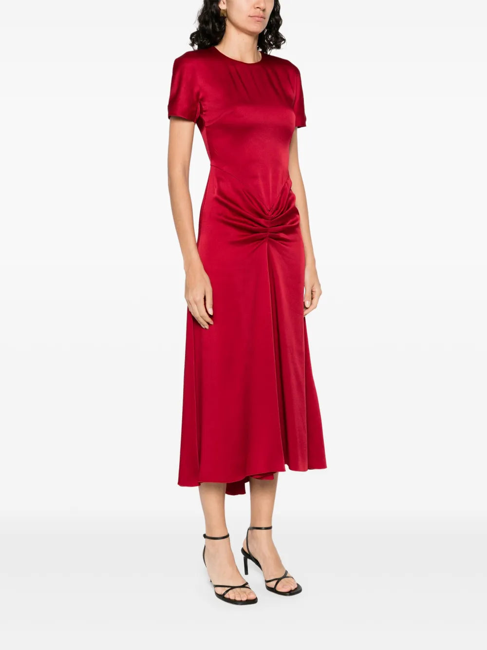 Drapiertes Midikleid aus Satin