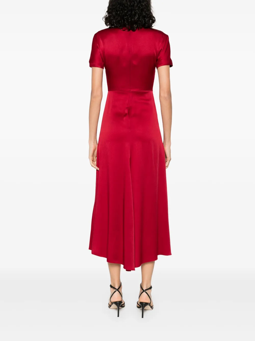 Drapiertes Midikleid aus Satin