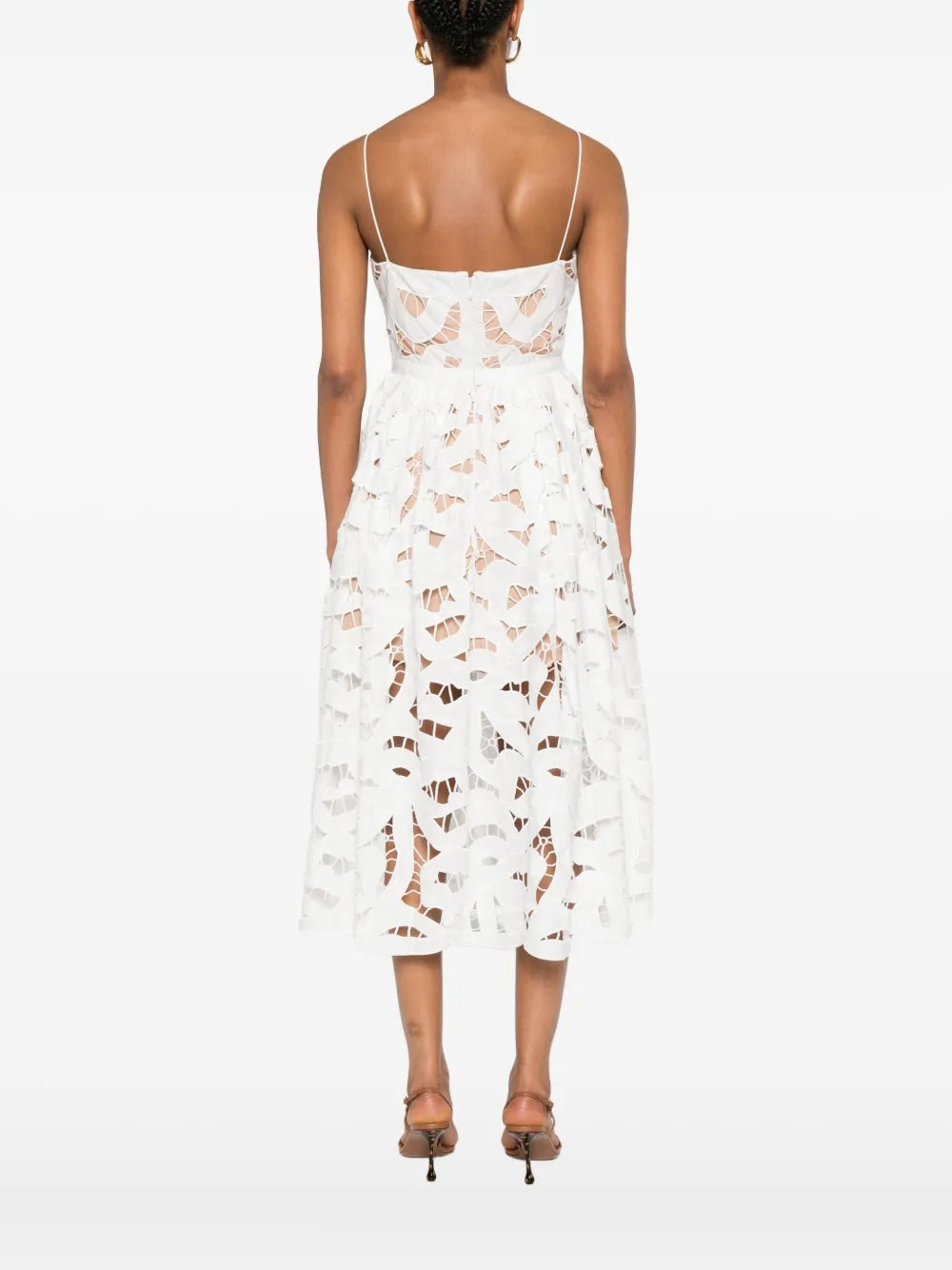 White midi dress made of floral lace