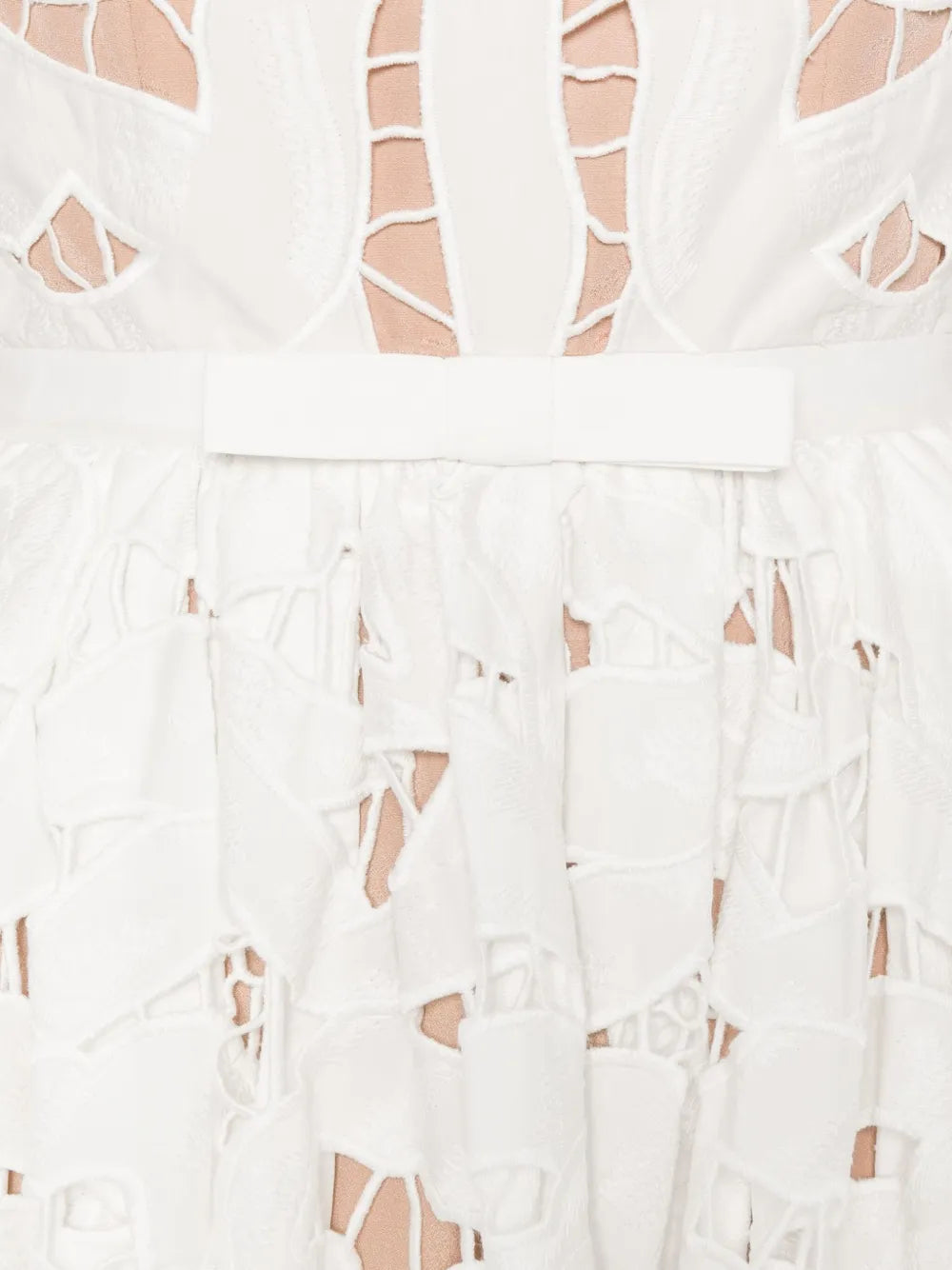 White midi dress made of floral lace