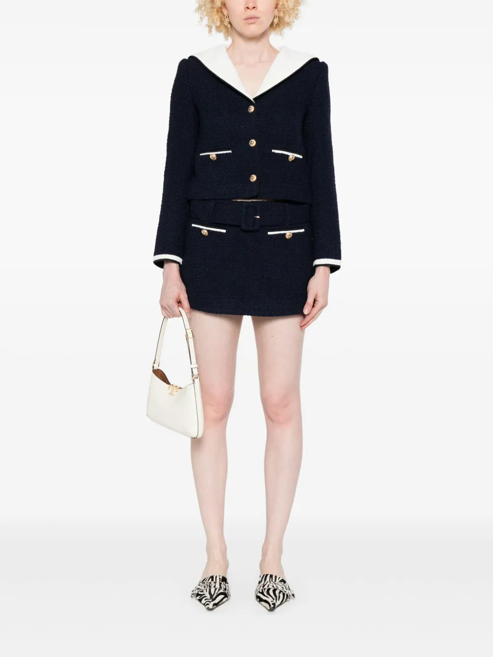 Bouclé-Jacke im Cropped-Design