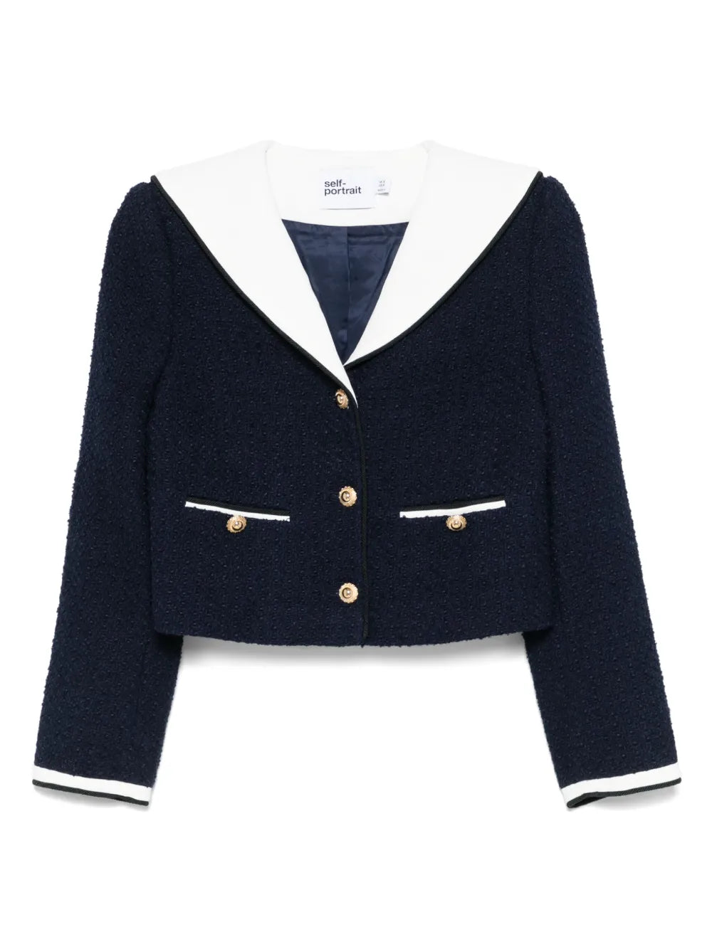 Bouclé-Jacke im Cropped-Design