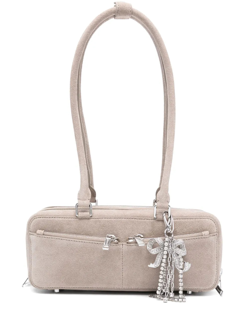 Baguette Schultertasche mit Schleifendetail