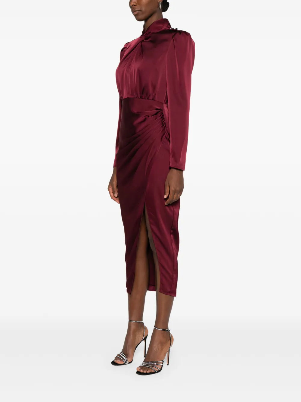 Gerafftes Midi-Kleid
