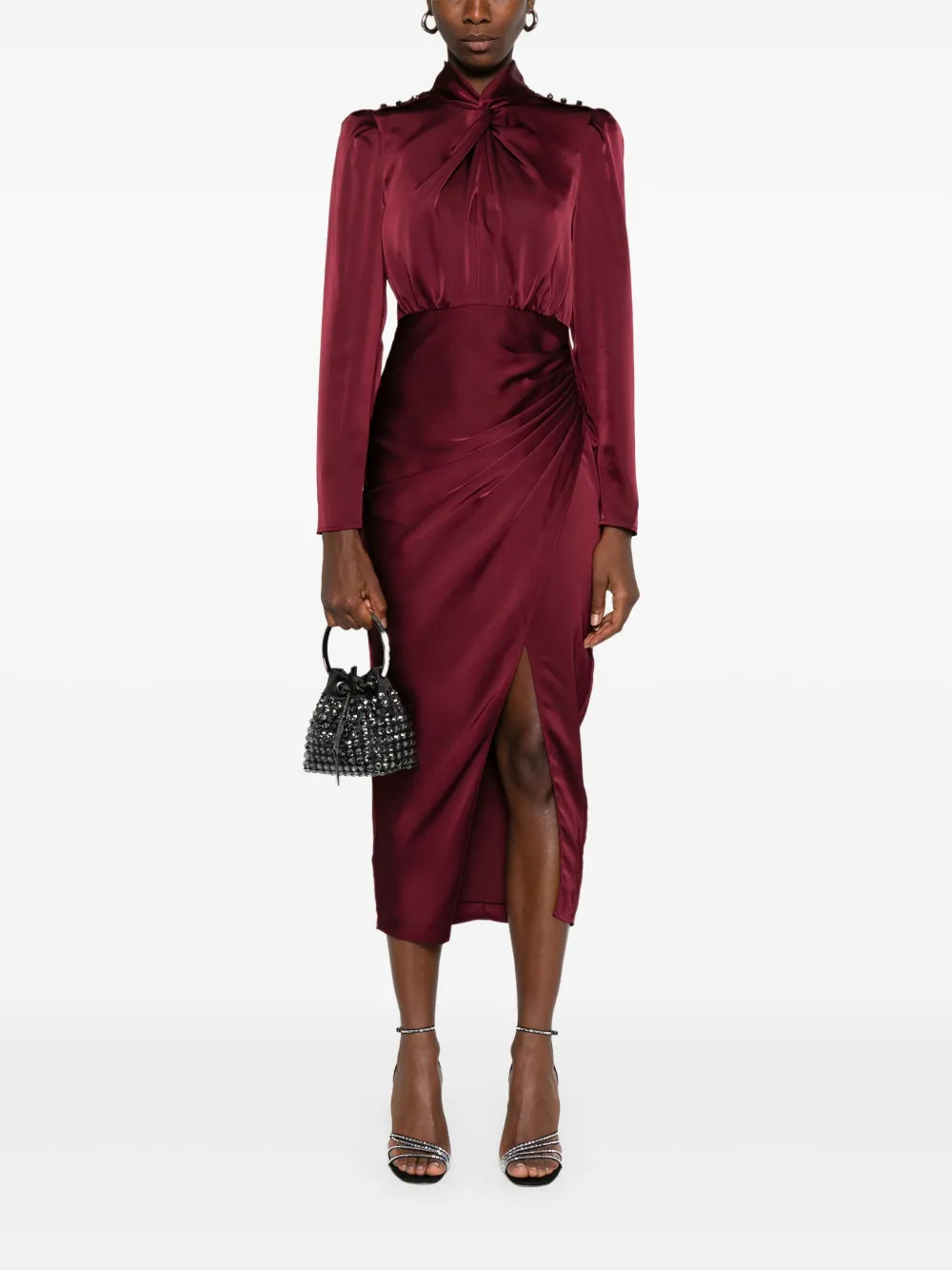 Gerafftes Midi-Kleid
