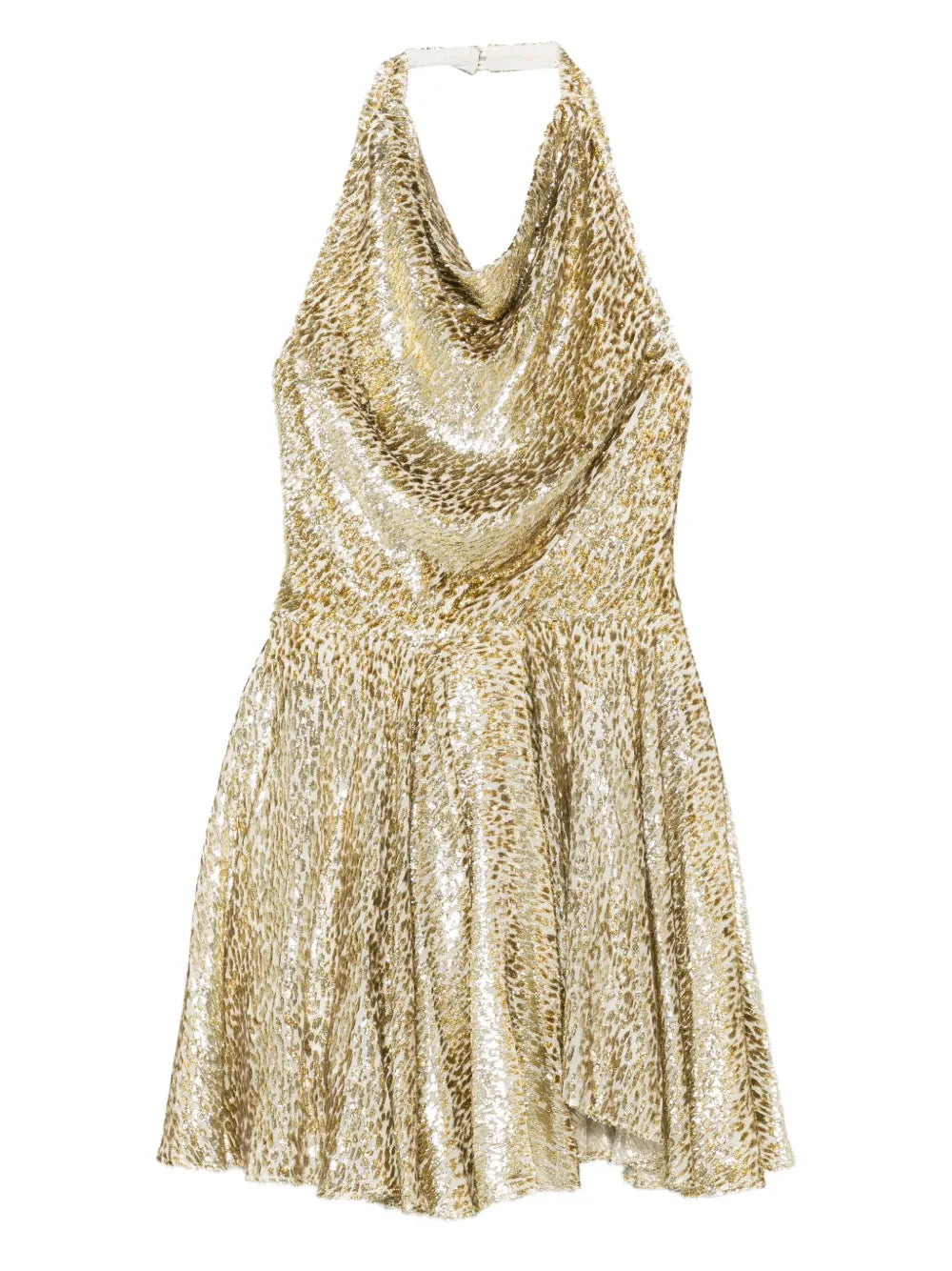 Neckholder-Kleid mit Falten