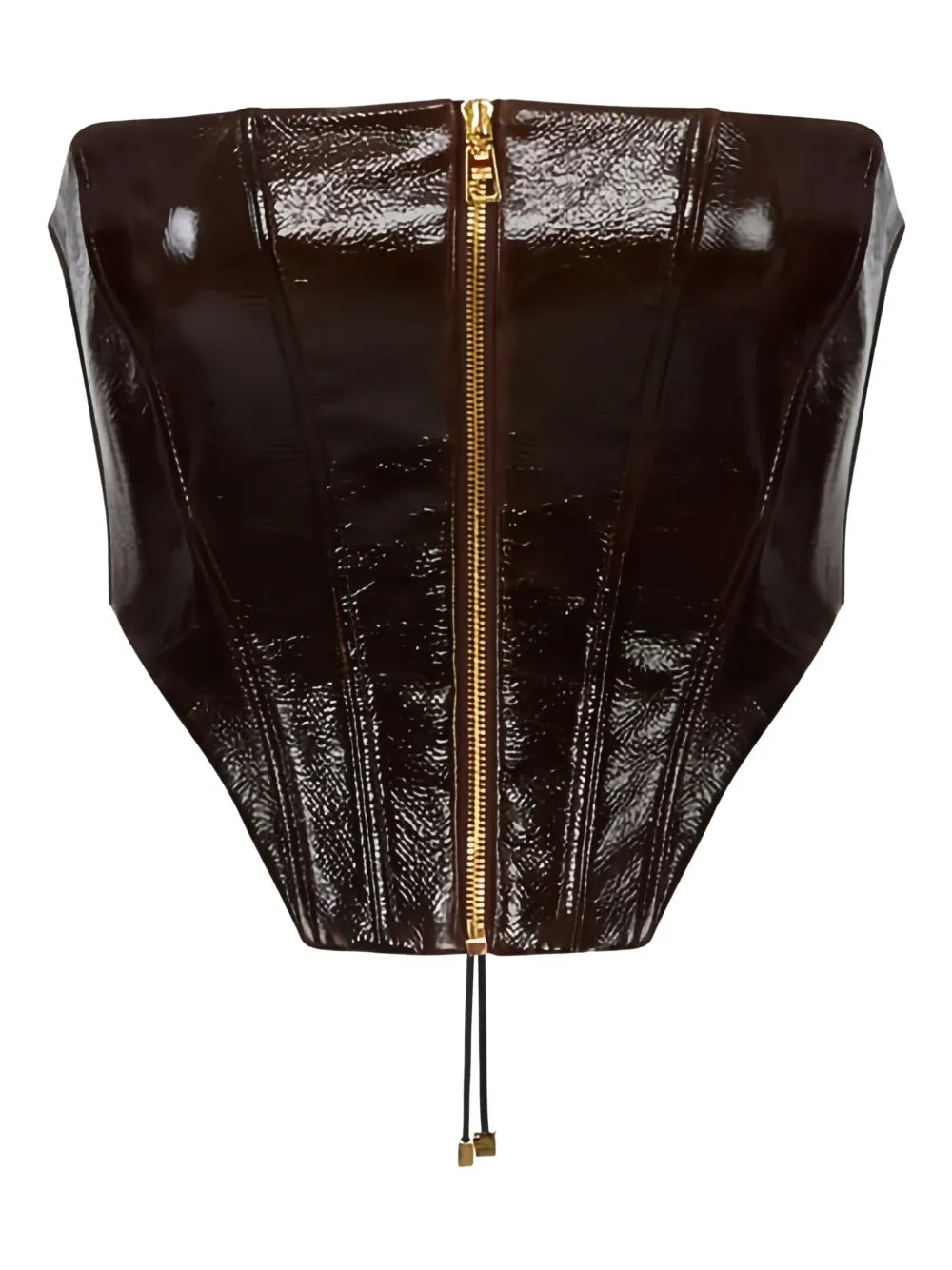 beschichtetes Bustier-Oberteil mit Reißverschluss