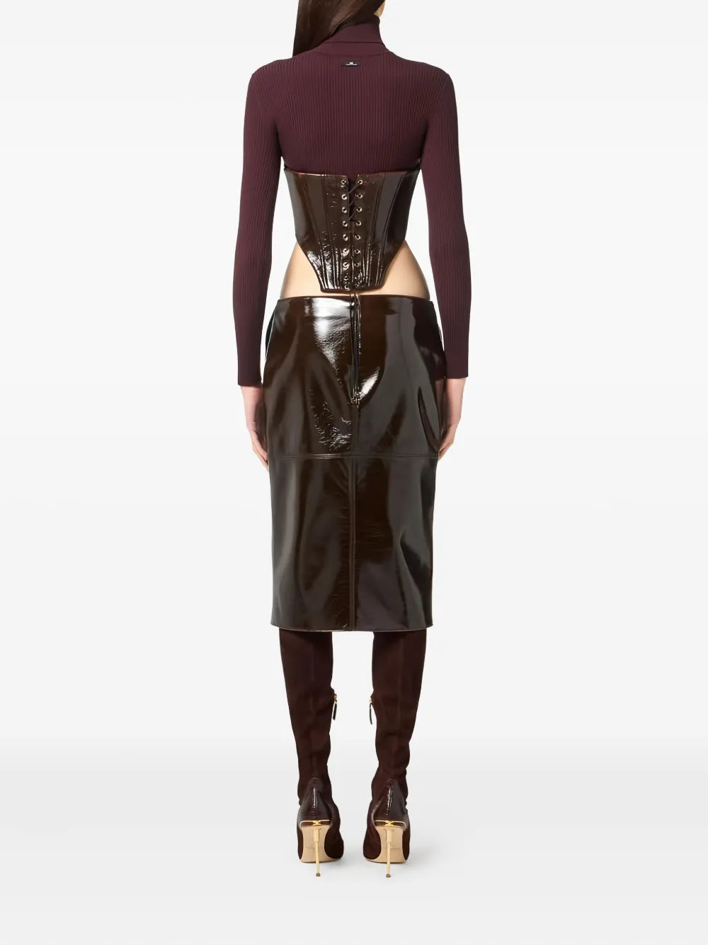 beschichtetes Bustier-Oberteil mit Reißverschluss