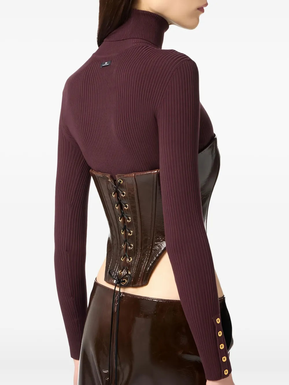 beschichtetes Bustier-Oberteil mit Reißverschluss