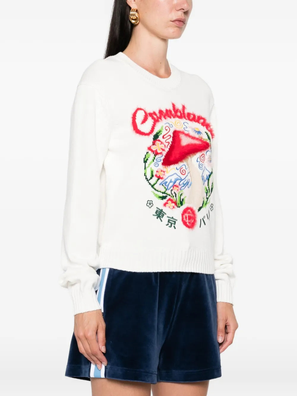 Casablanca Pullover mit Mushroom-Stickerei