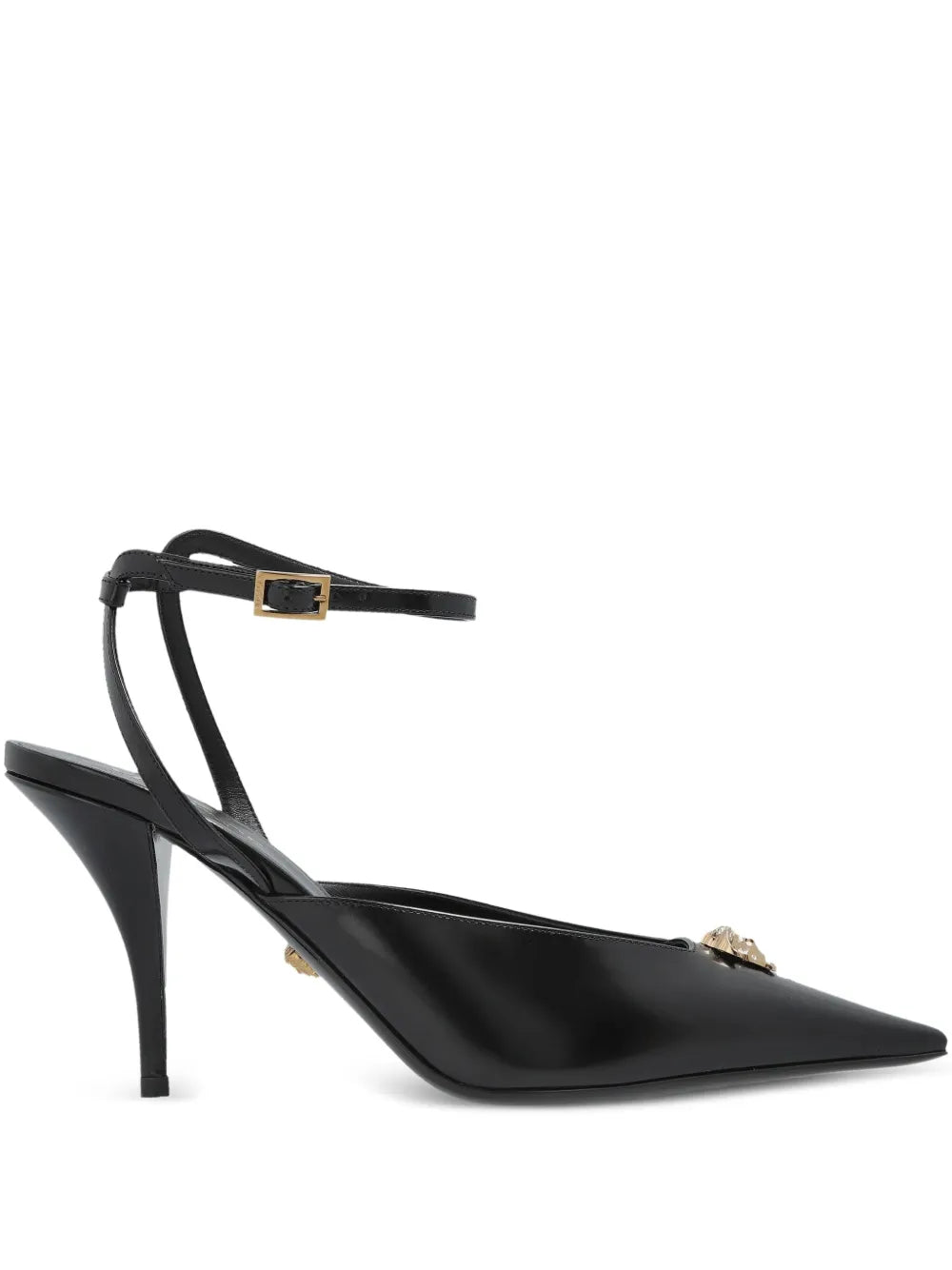 Lace pumps with Medusa embellishment 85 mm