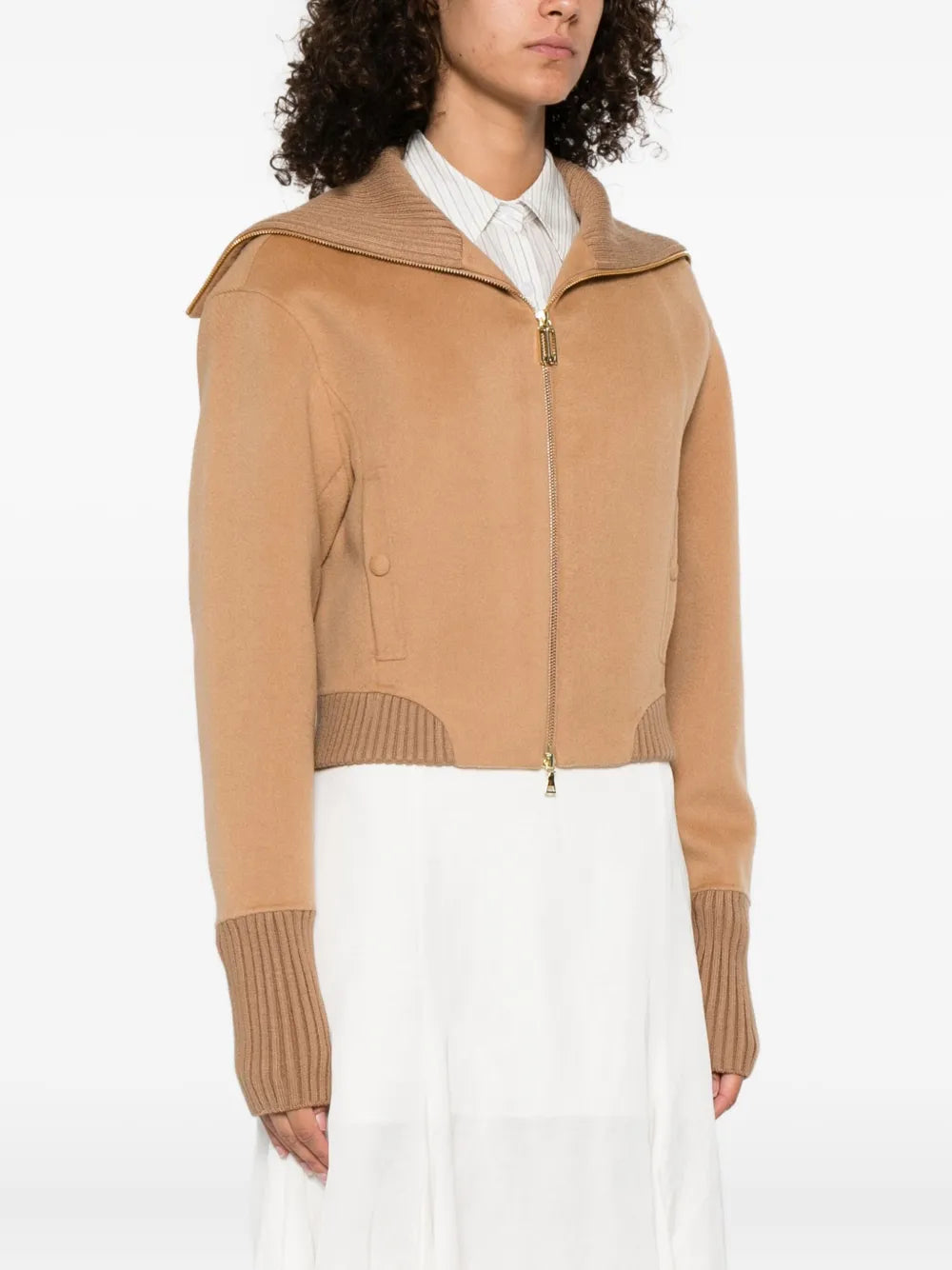 Cropped-Jacke aus Wollgemisch