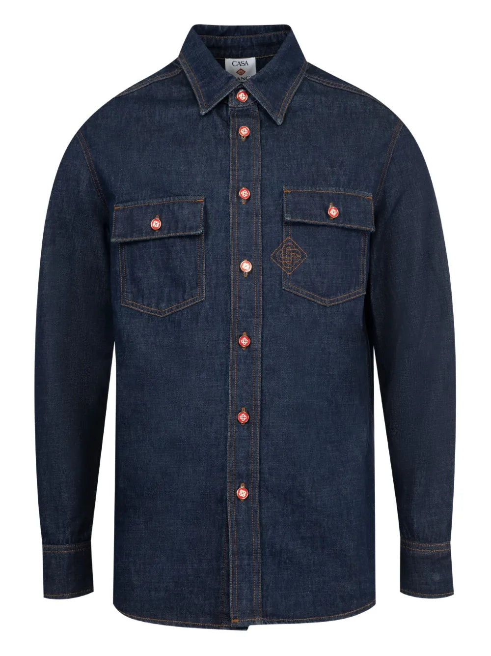 Jeanshemd mit gesticktem Monogramm