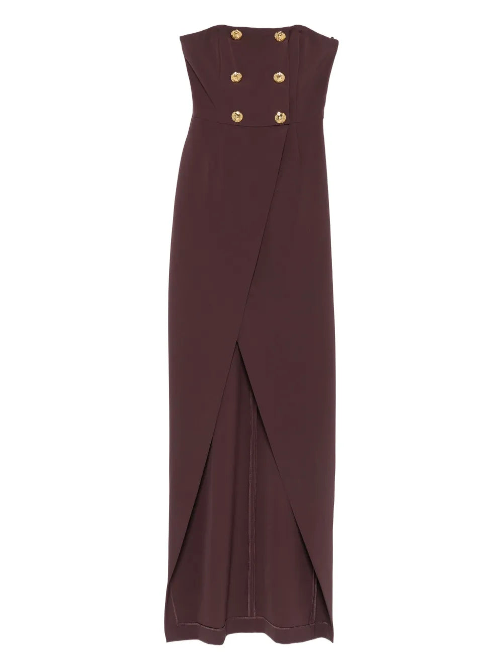Wickelkleid mit Knopfverzierung