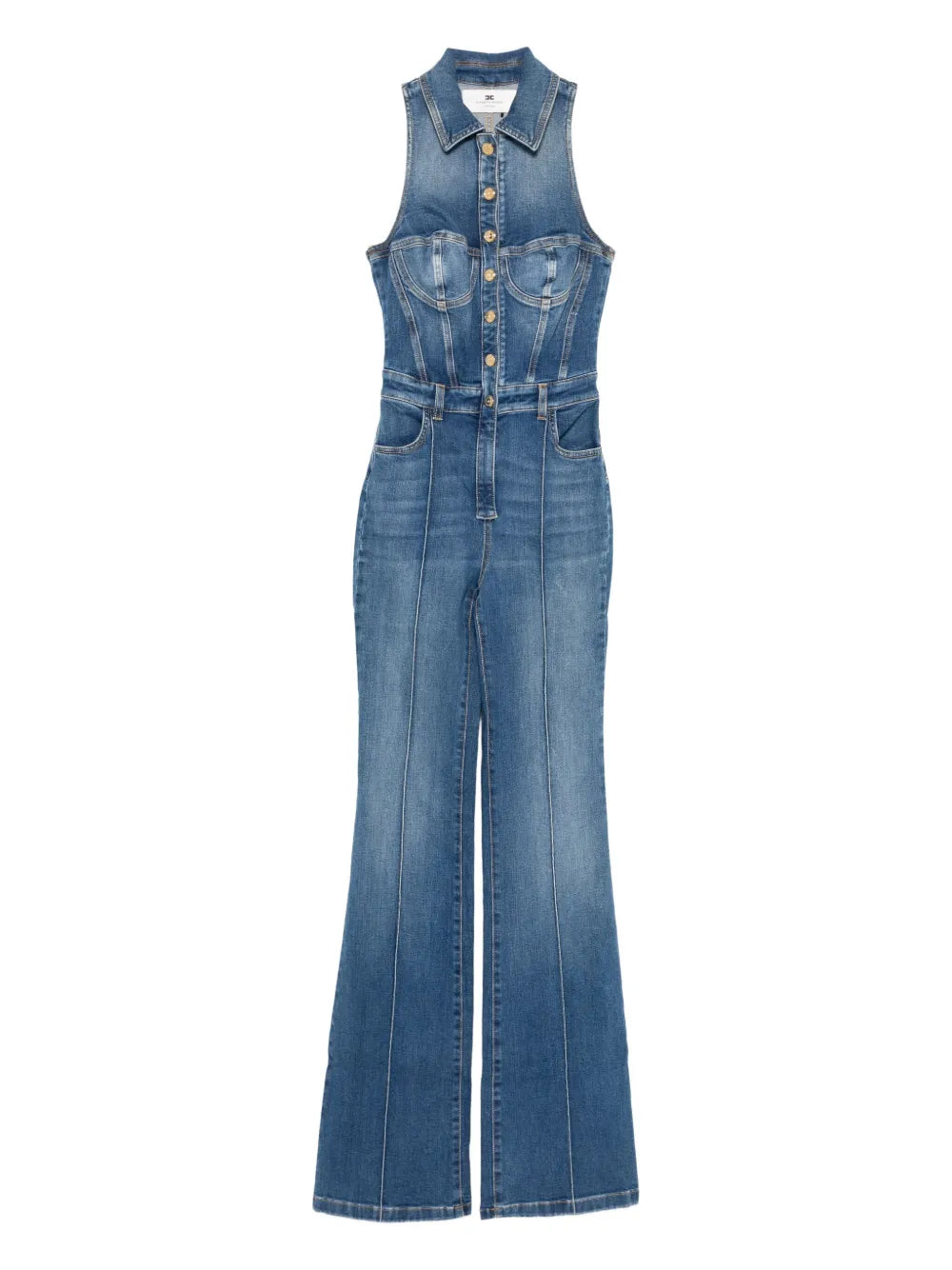 Jeans-Jumpsuit mit Knopfverschluss