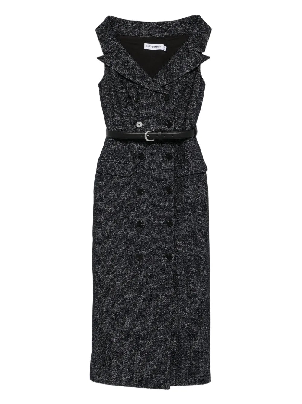 Double-breasted dress with belt