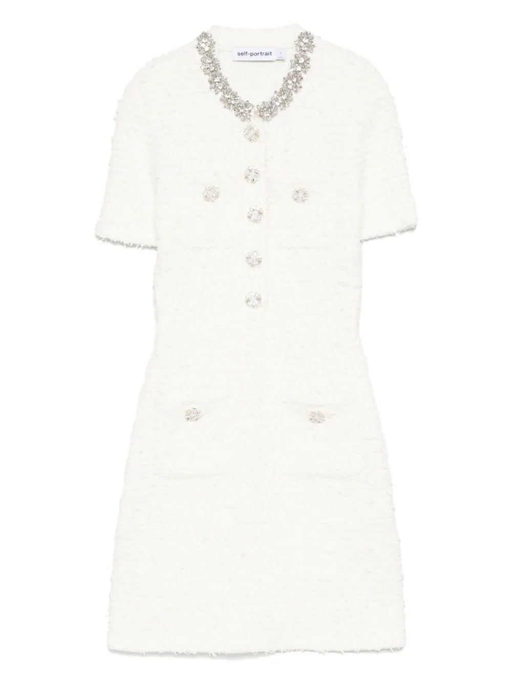 Verziertes Minikleid mit Knopfdetail