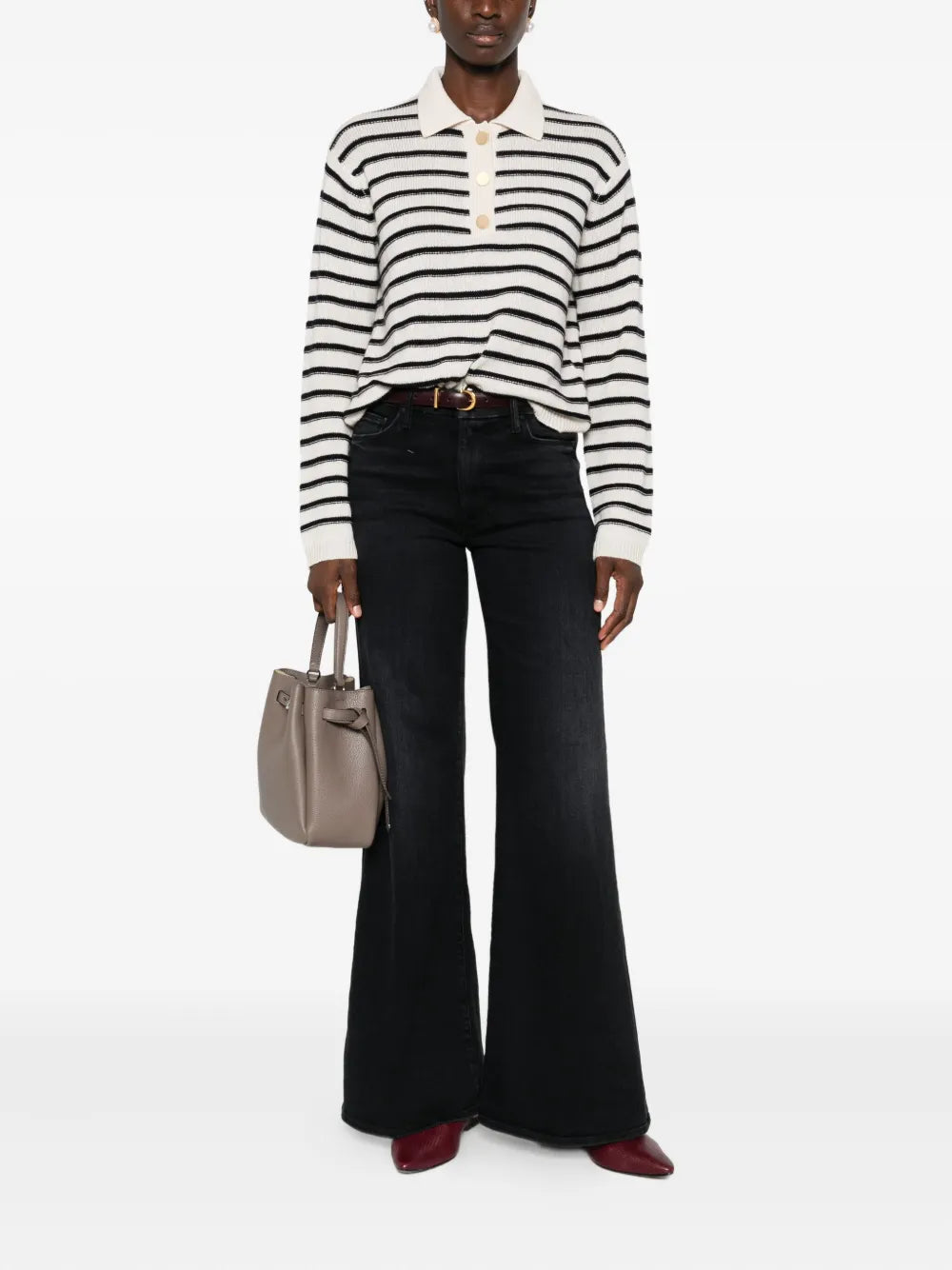 Striped polo sweater
