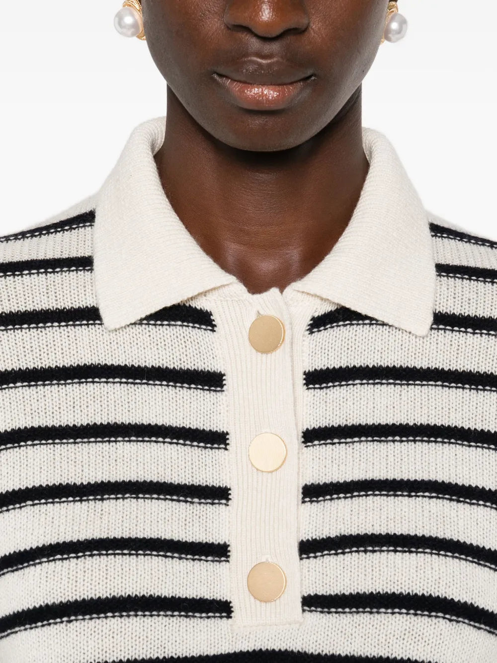 Striped polo sweater