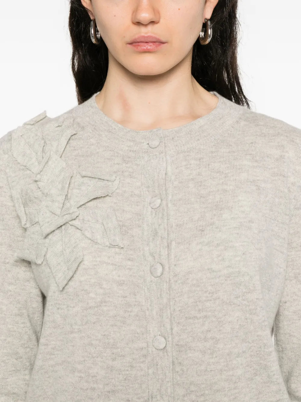 Cardigan with floral embellishment