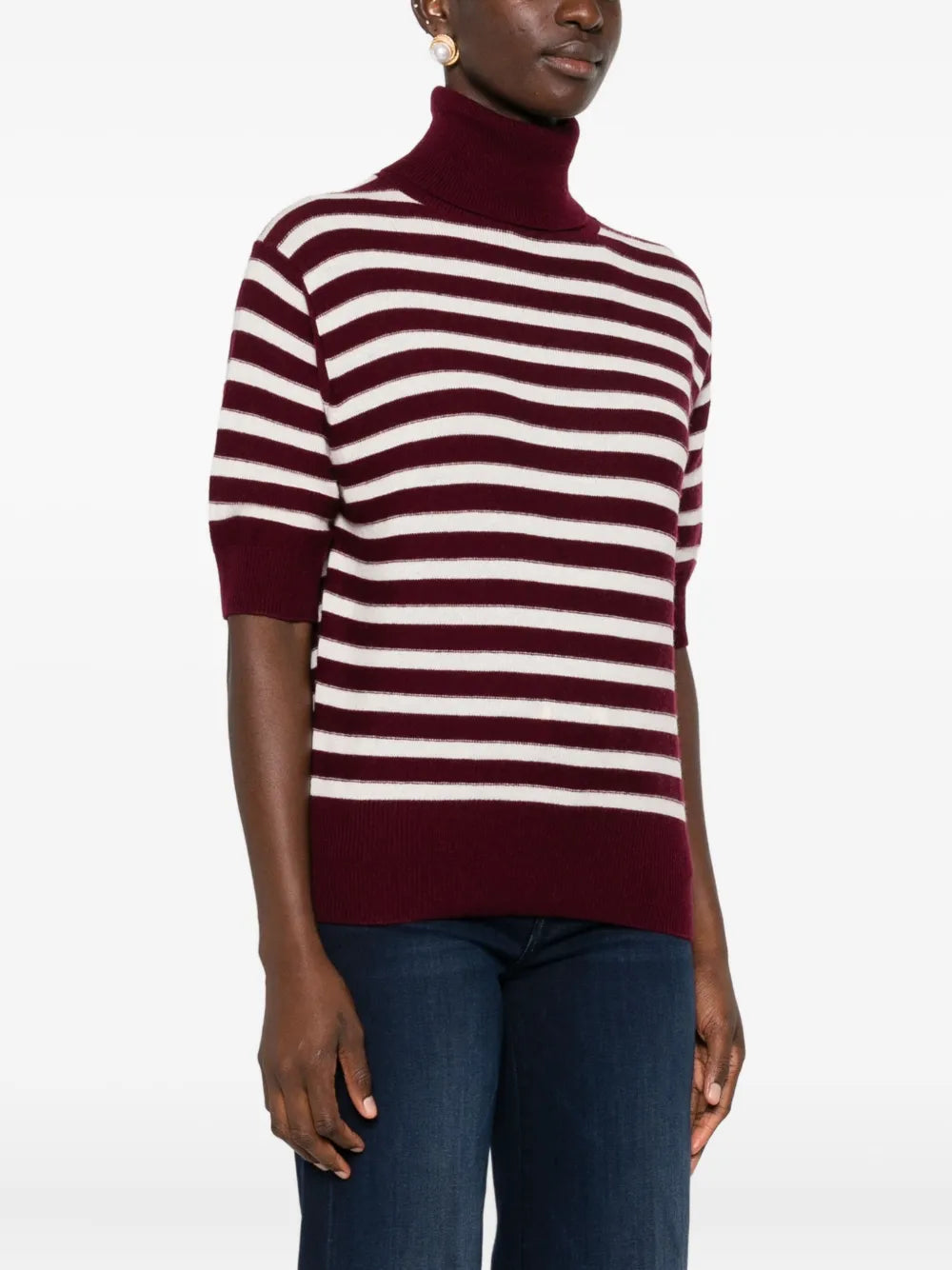 Striped turtleneck sweater