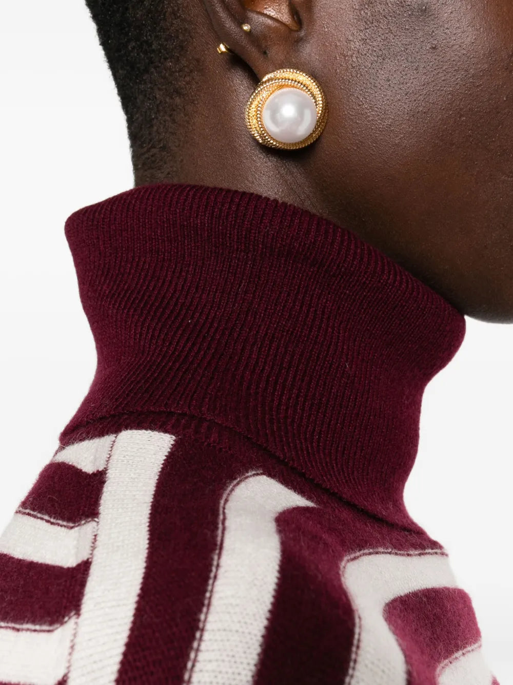 Striped turtleneck sweater