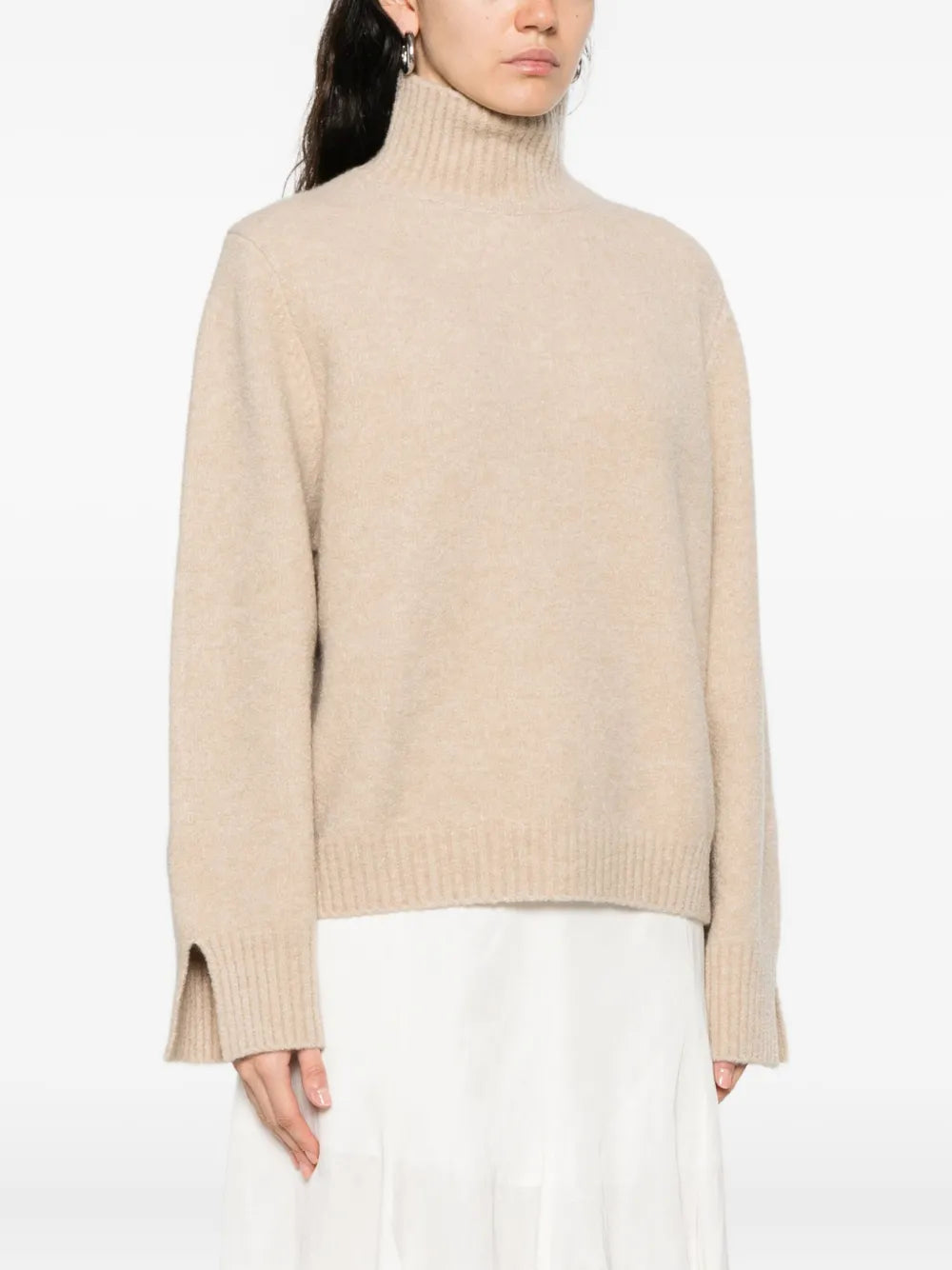 Sweater with stand-up collar
